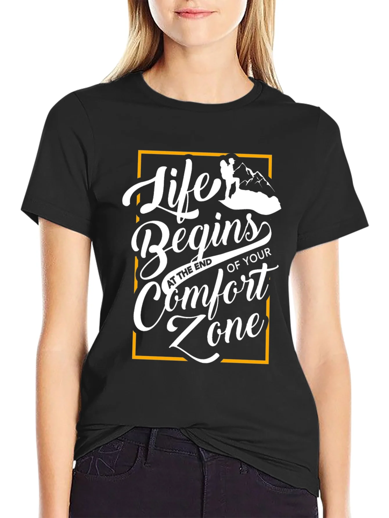 Rebbecca Life Begins Comfort Zone Graphic T-Shirt