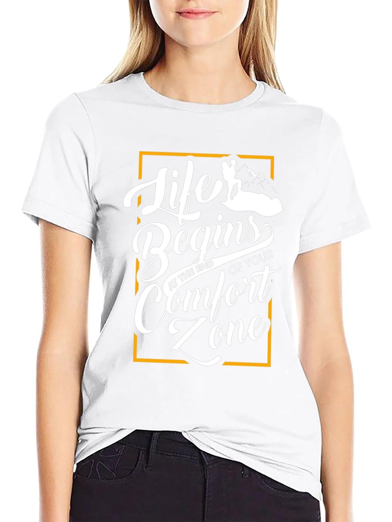 Rebbecca Life Begins Comfort Zone Graphic T-Shirt