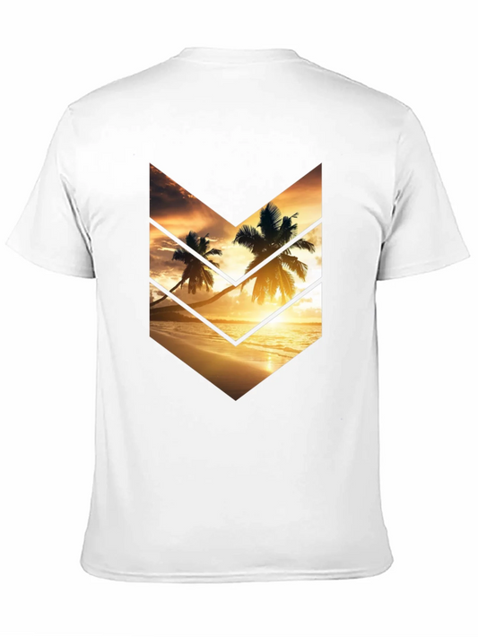 Rebbecca Sunset Palms Graphic Tee - Stylish Black Cotton T-Shirt