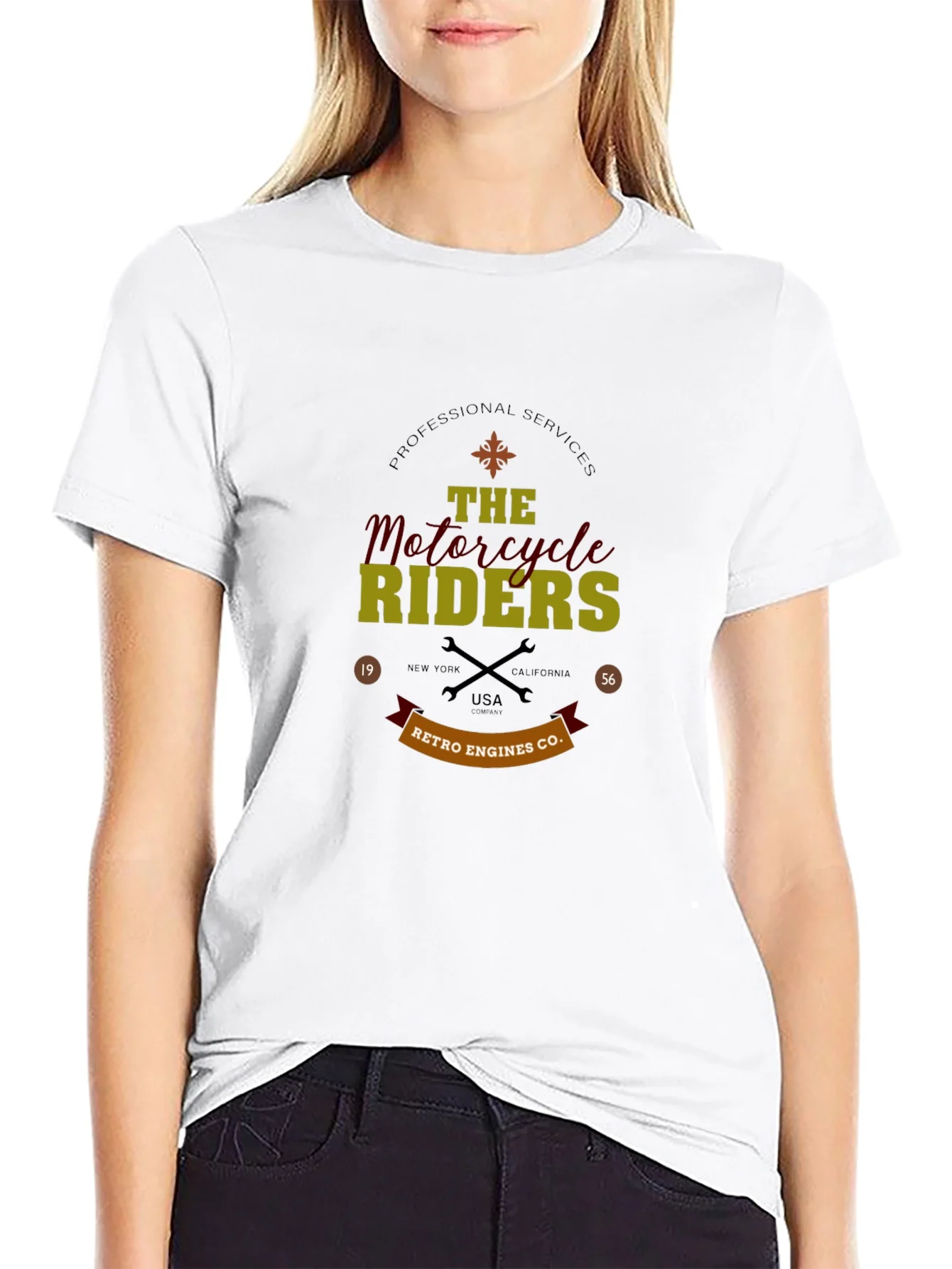 Rebbecca Retro Motorcycle Riders Graphic T-Shirt