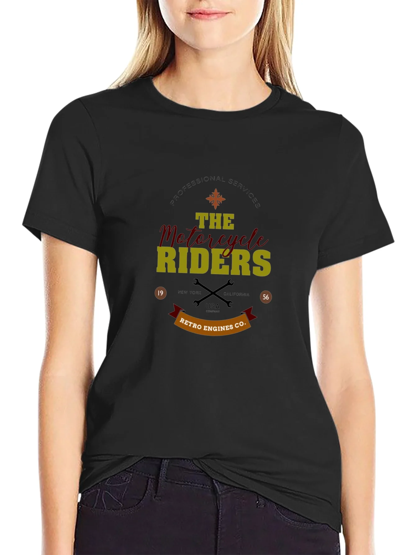 Rebbecca Retro Motorcycle Riders Graphic T-Shirt