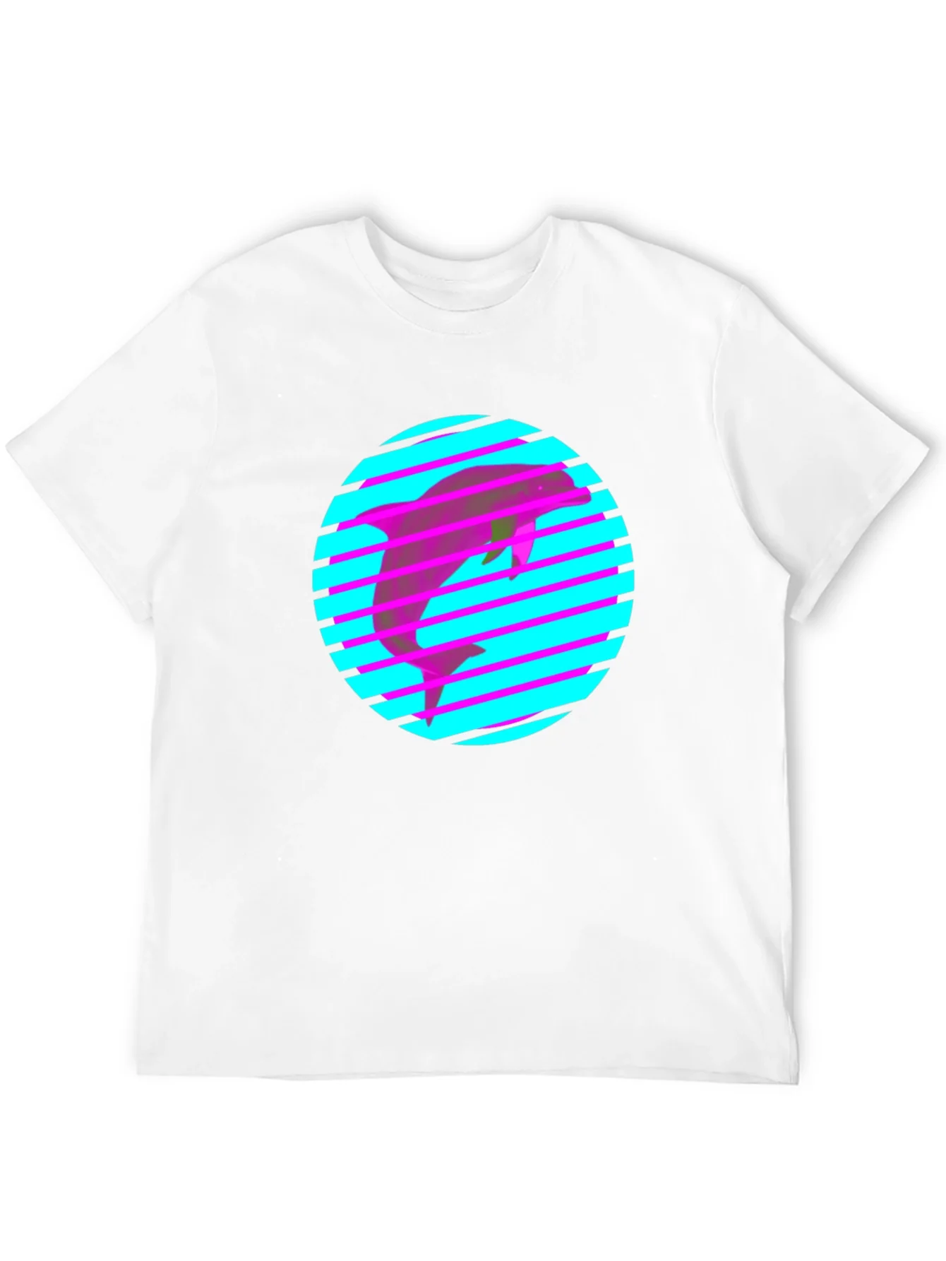 Camiseta Negra con Delf¨ªn Ne¨®n Retro