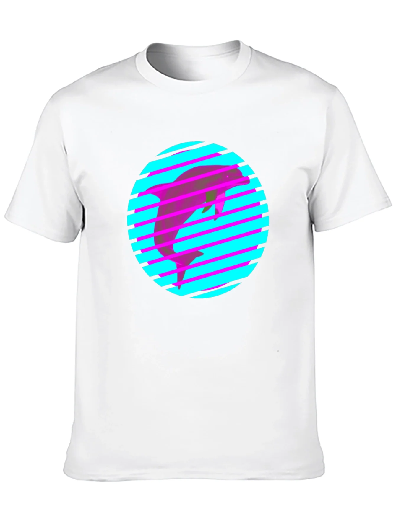 Camiseta Negra con Delf¨ªn Ne¨®n Retro