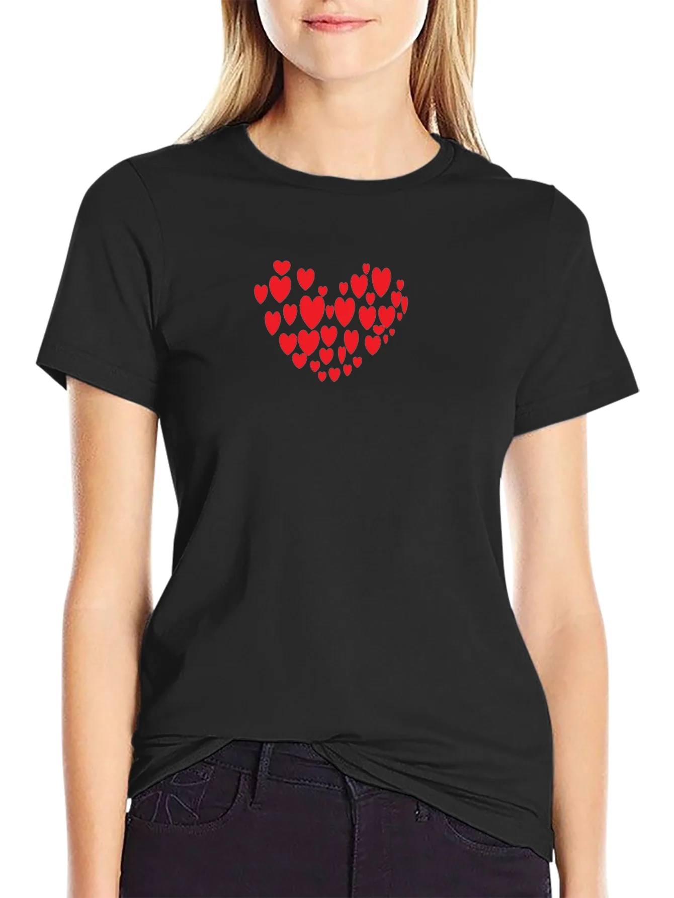 Camiseta Negra Coraz¨®n Rojo Amor