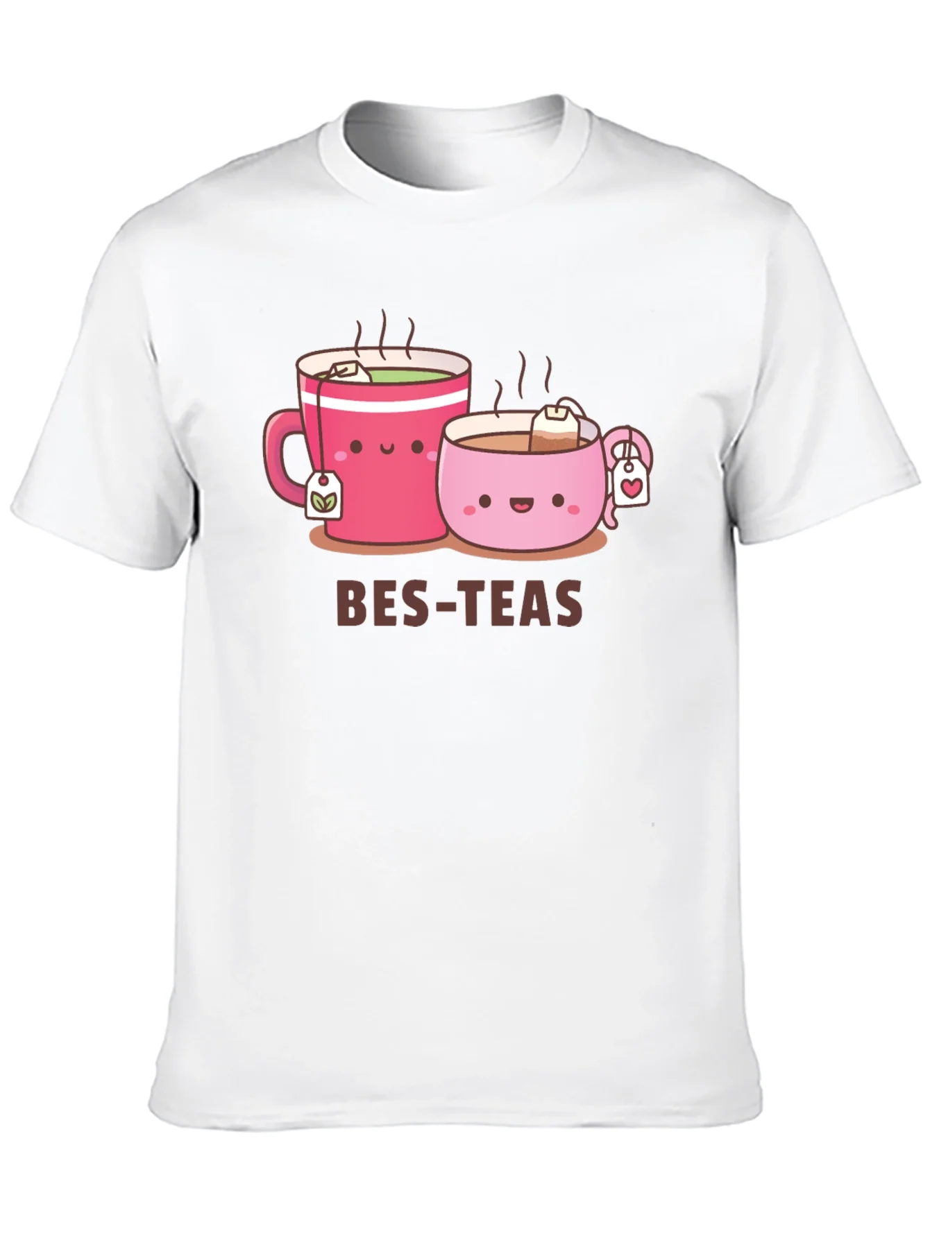 Camiseta Negra Bes-Teas con Dise?o de Tazas Adorable