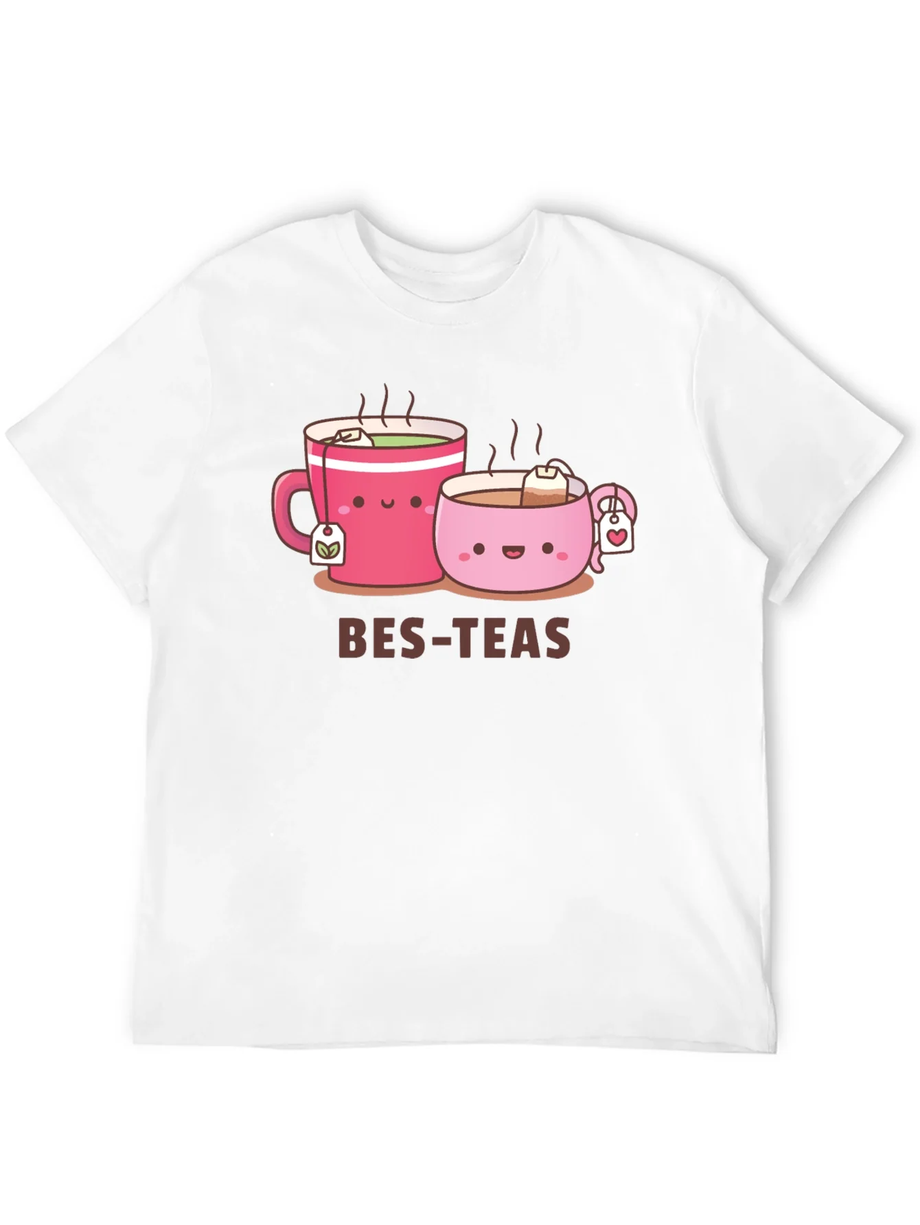Camiseta Negra Bes-Teas con Dise?o de Tazas Adorable