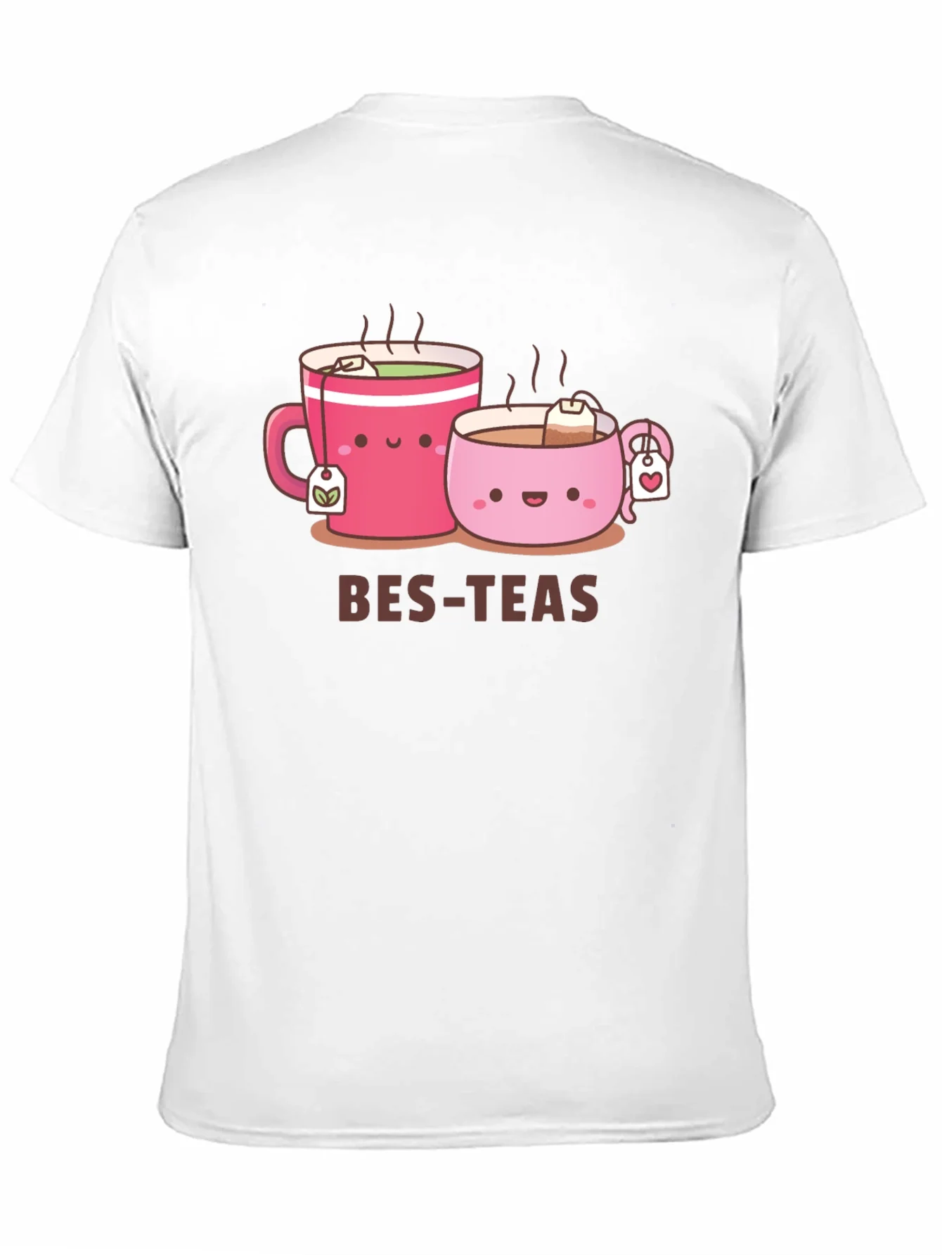 Camiseta Negra Bes-Teas con Dise?o de Tazas Adorable