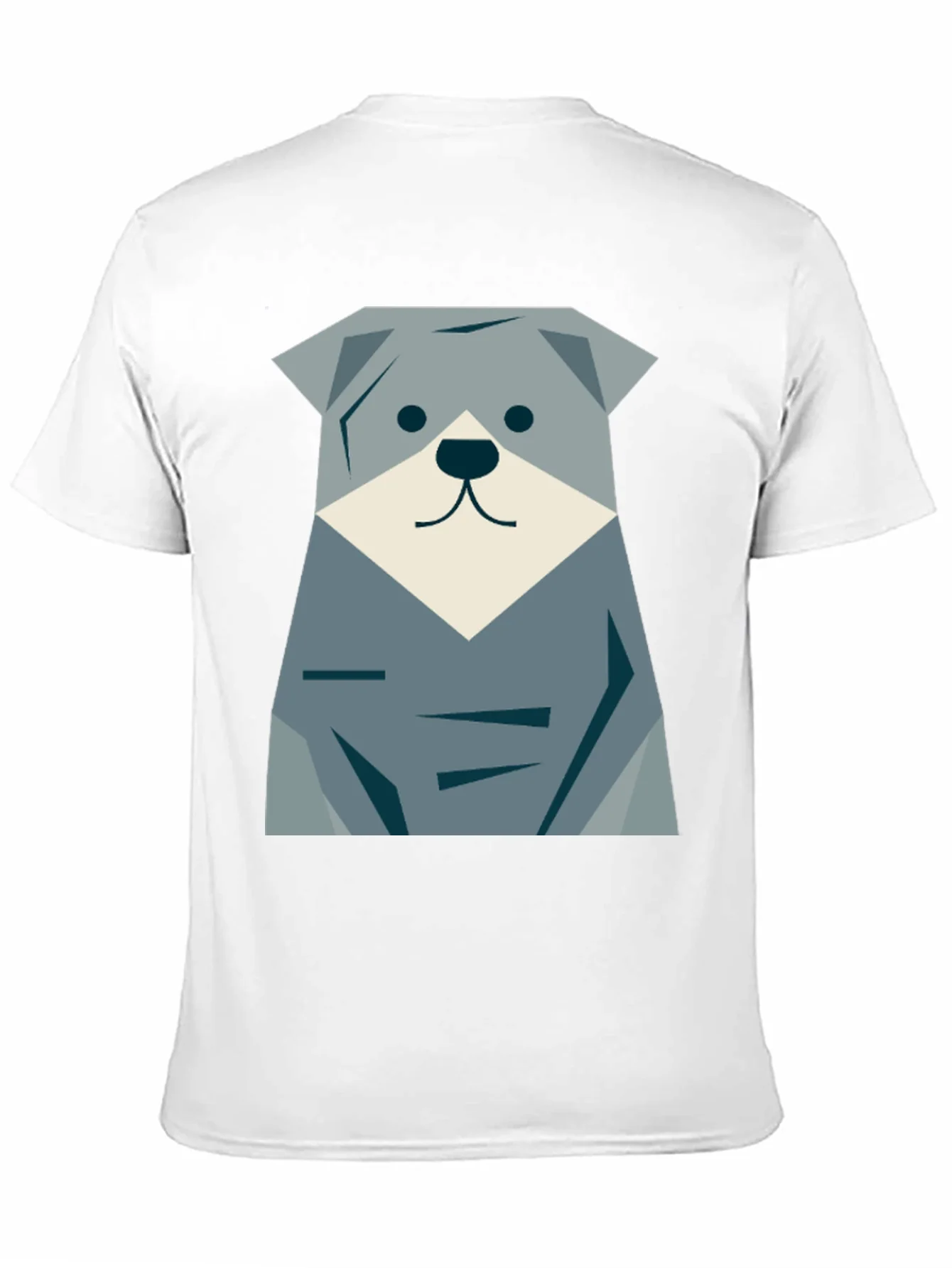 Camiseta Negra con Dise?o de Perro Geom¨¦trico