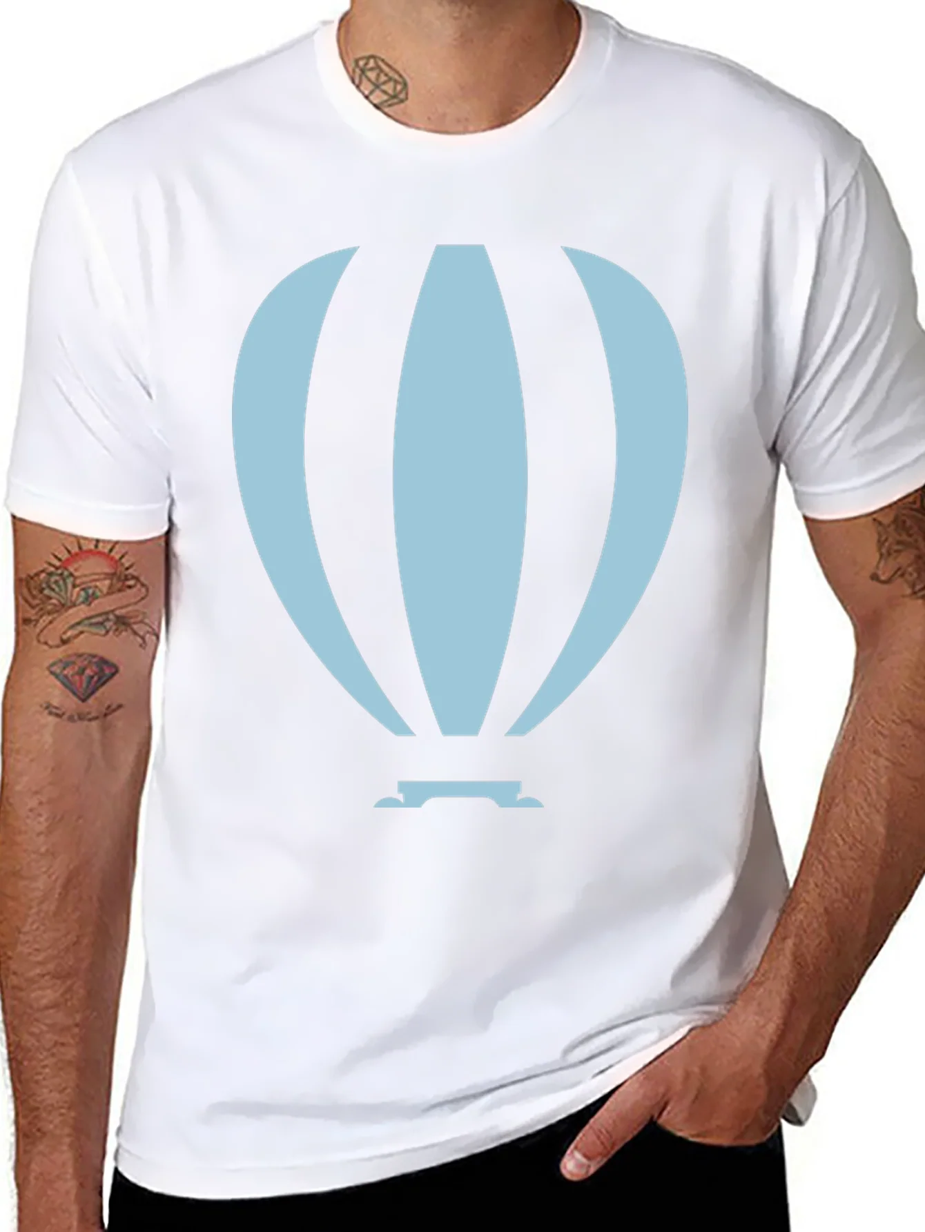Camiseta Negra Globo Aerost¨¢tico Dise?o ¨²nico