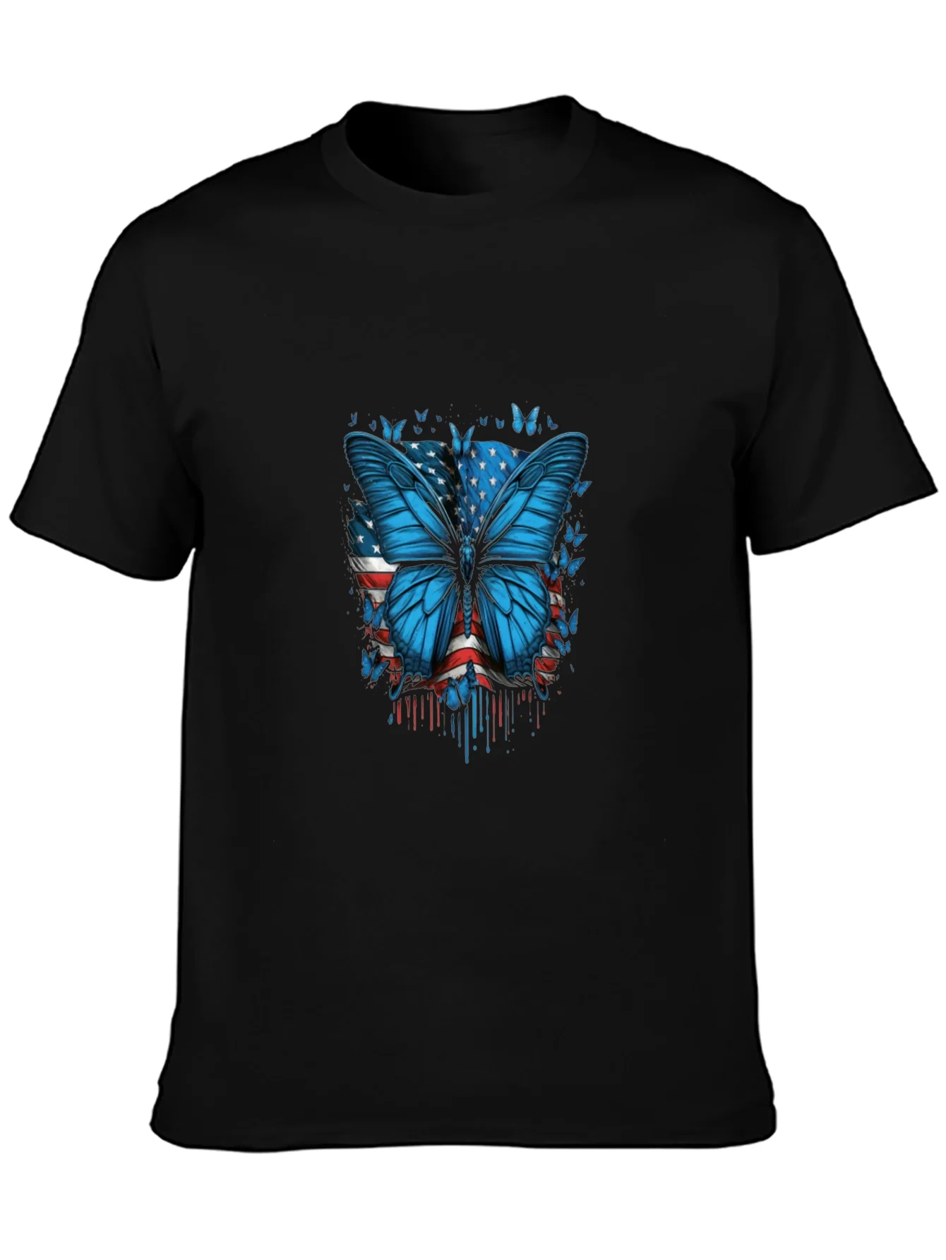 Rebbecca Butterfly American Flag Graphic T-Shirt