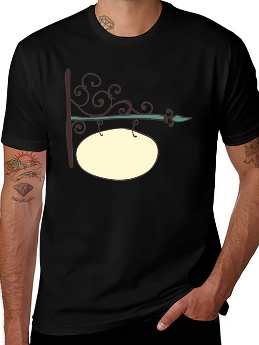 Camiseta Negra con Dise?o de Letrero Vintage