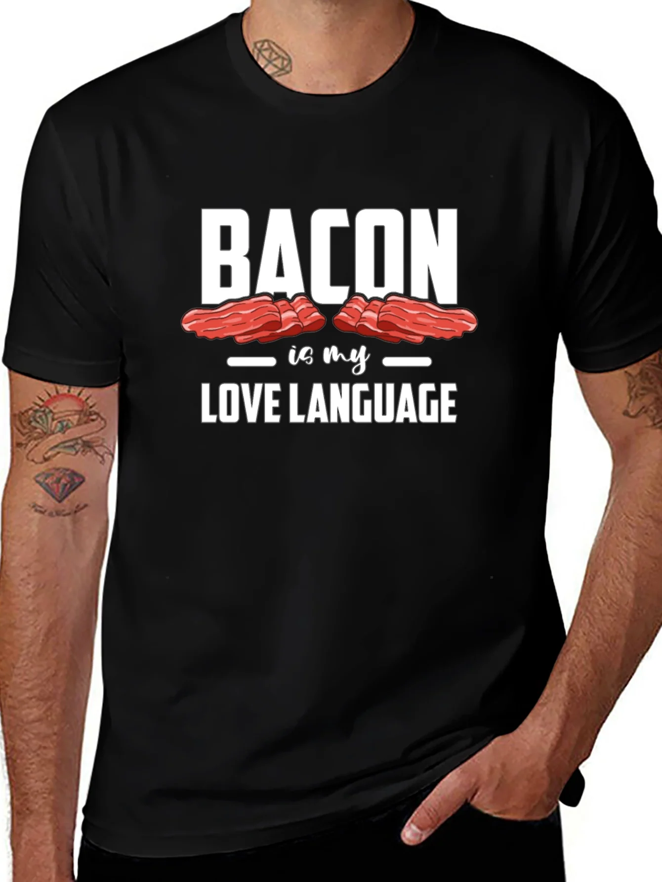 Camiseta Negra Bacon is my Love Language