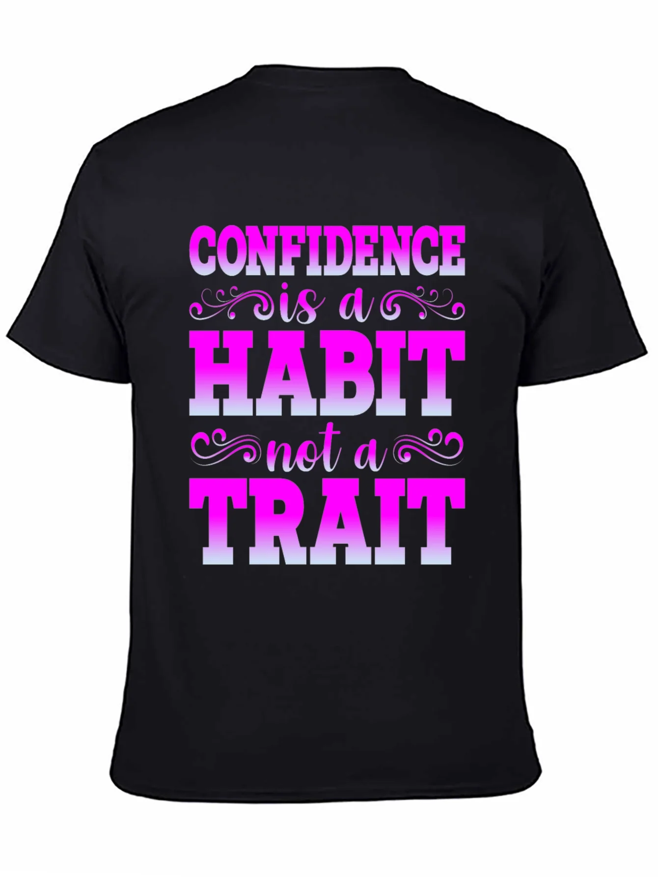 Camiseta Negra con Mensaje Motivacional Confianza