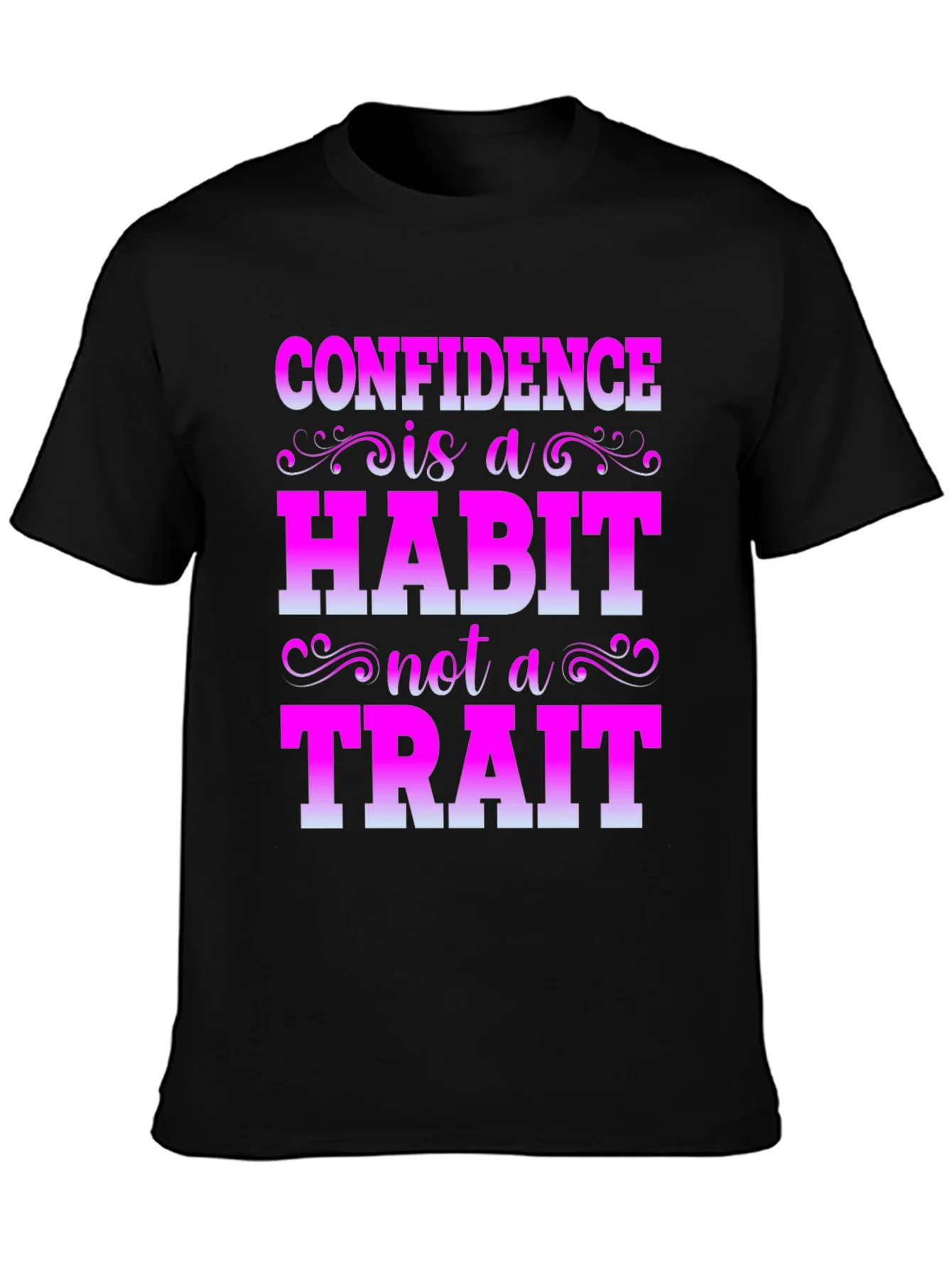 Camiseta Negra con Mensaje Motivacional Confianza