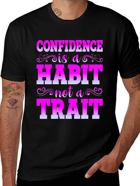 Camiseta Negra con Mensaje Motivacional Confianza