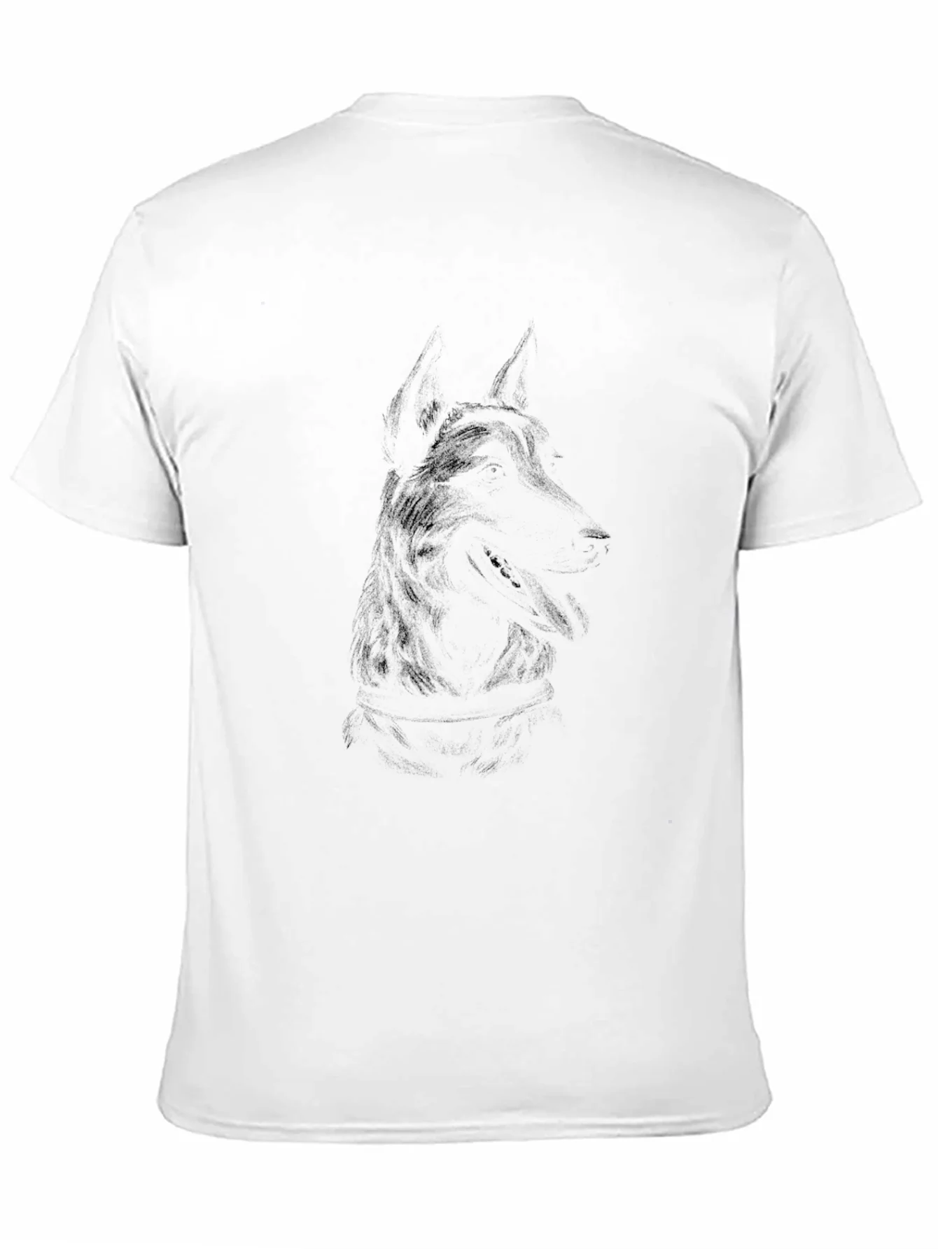 Camiseta Negra con Dise?o Abstracto de Lobo