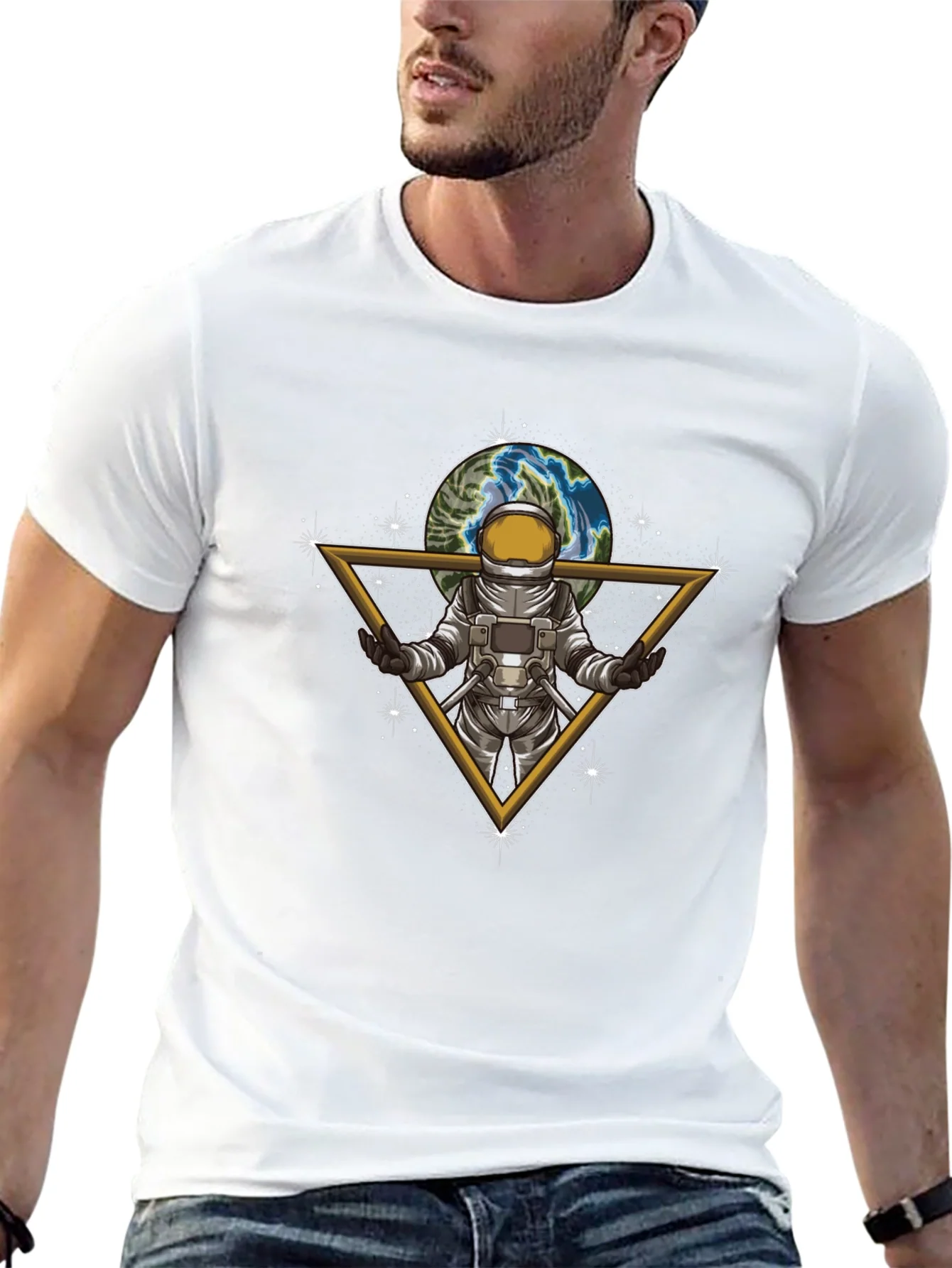 Rebbecca Astronaut Earth Graphic Tee - Stylish Space Design