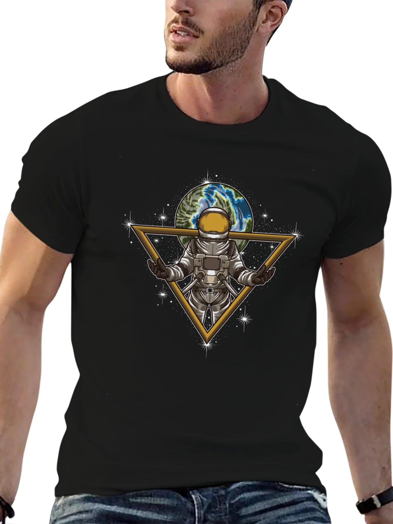 Rebbecca Astronaut Earth Graphic Tee - Stylish Space Design