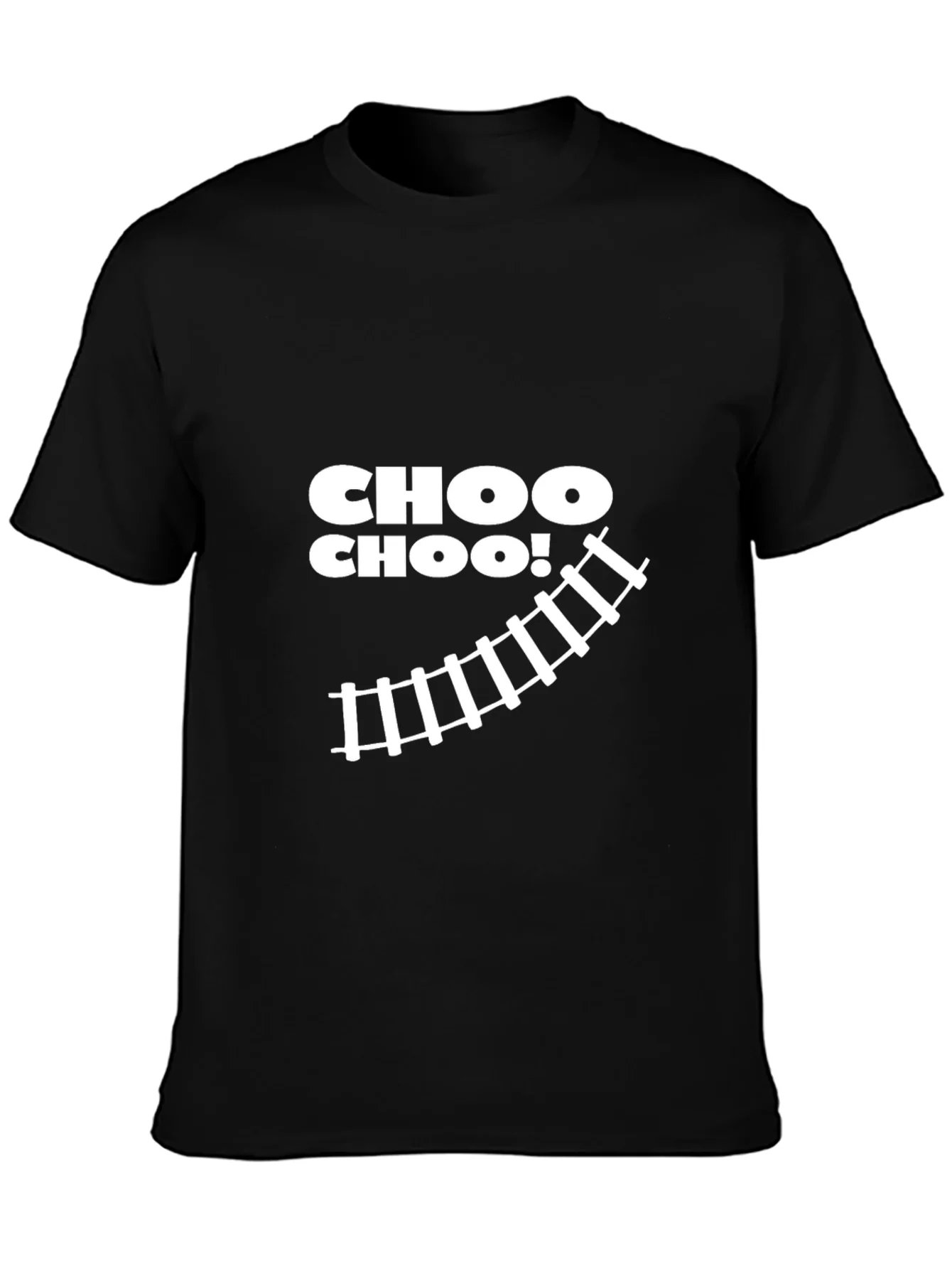 Camiseta Negra Hombre con Dise?o de Tren