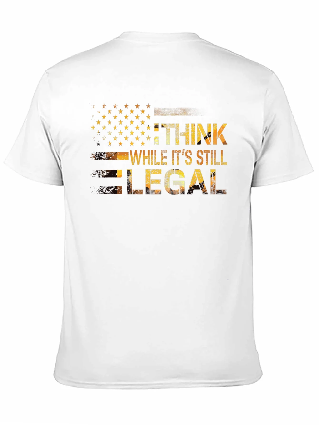 Camiseta Negra con Dise?o Patri¨®tico Piensa Legal