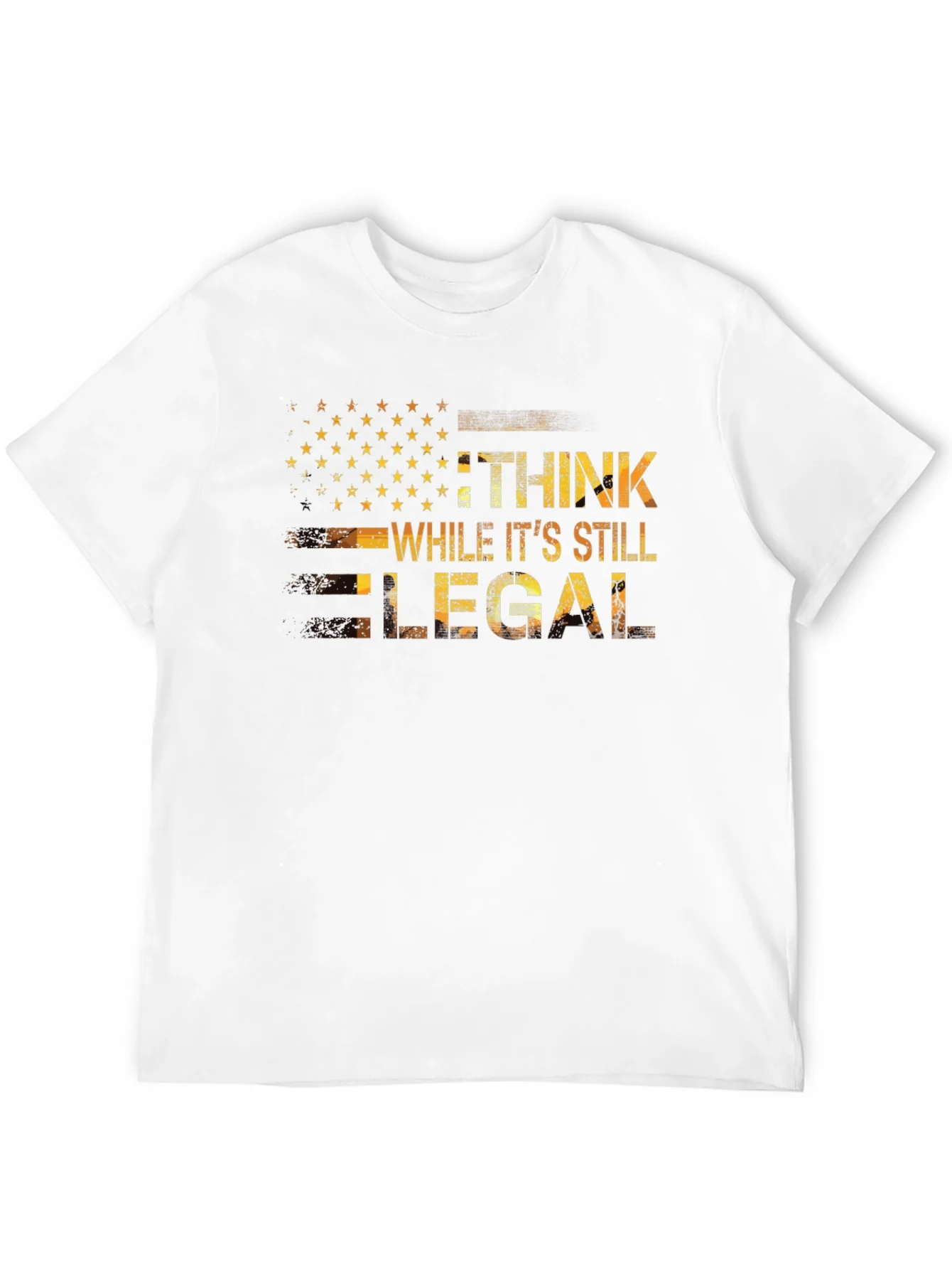 Camiseta Negra con Dise?o Patri¨®tico Piensa Legal