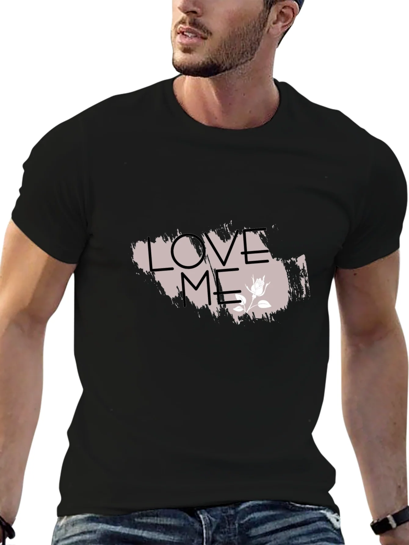 Rebbecca Love Me Graphic Tee - Trendy Black T-Shirt