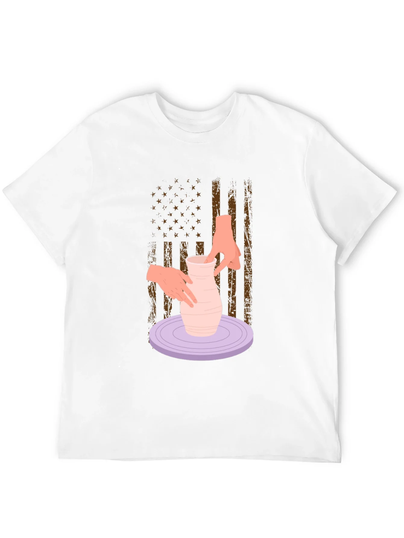 Rebbecca Pottery American Flag T-Shirt - Artsy Patriotic Tee