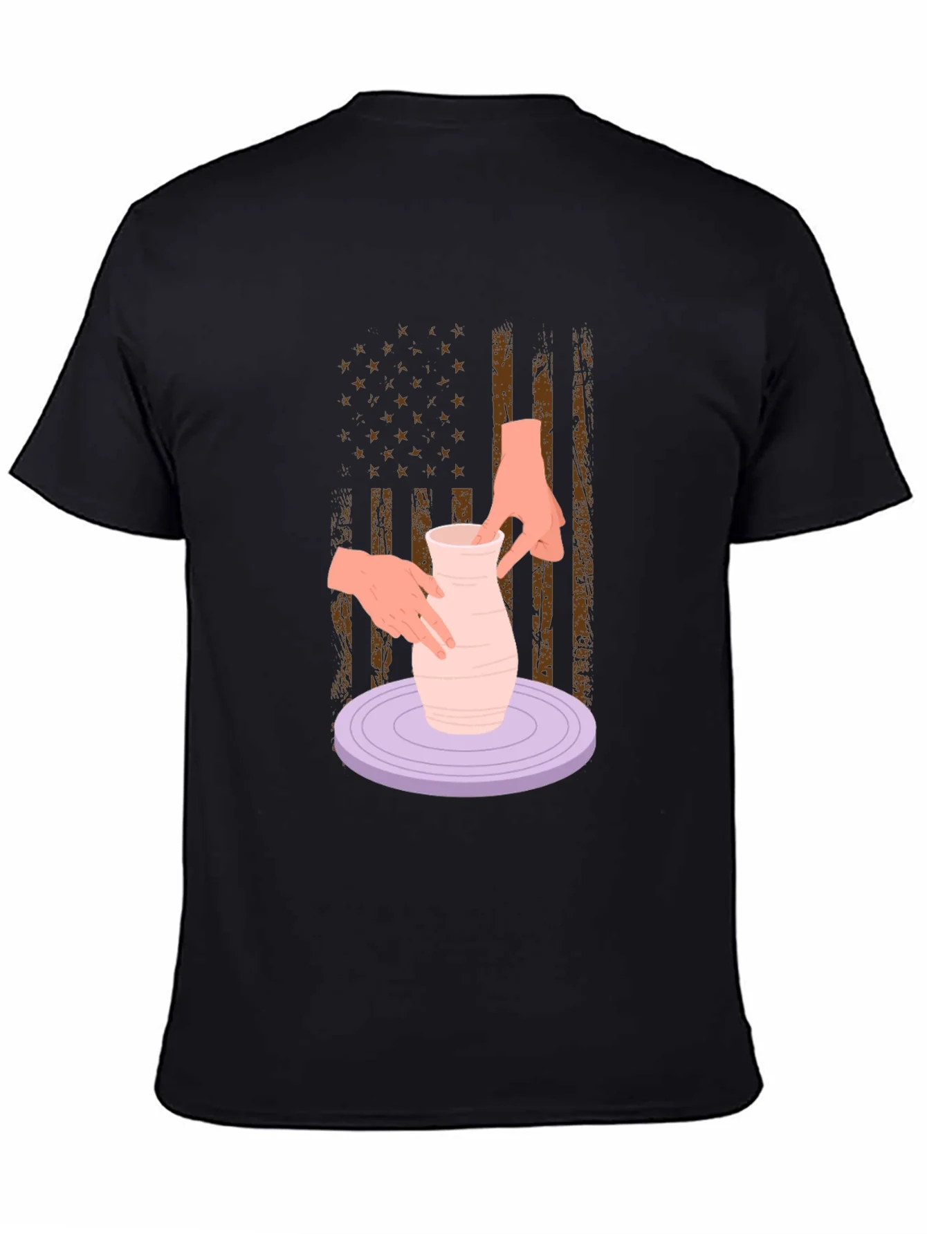 Rebbecca Pottery American Flag T-Shirt - Artsy Patriotic Tee