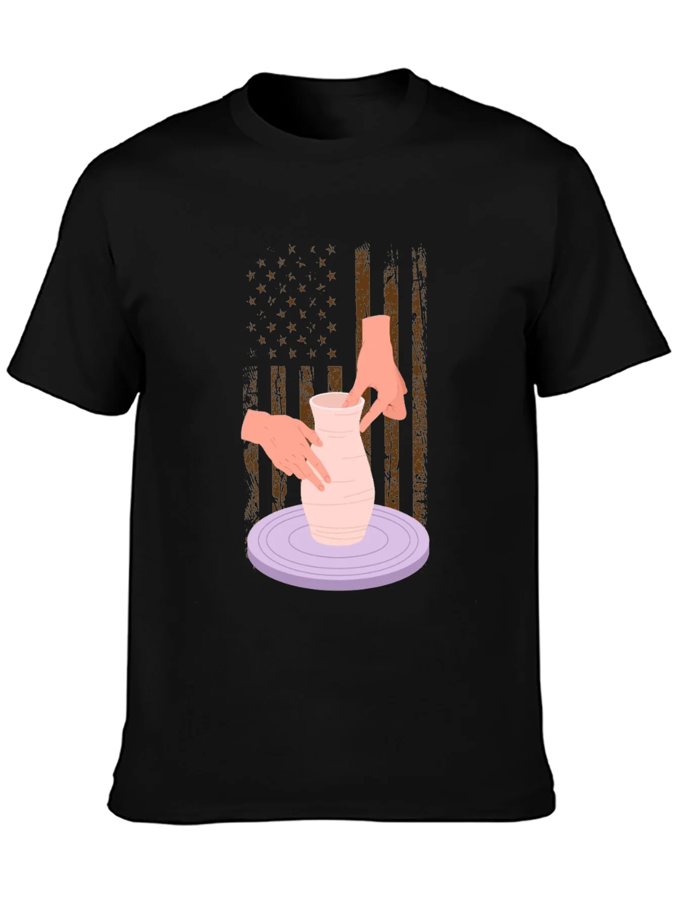 Rebbecca Pottery American Flag T-Shirt - Artsy Patriotic Tee