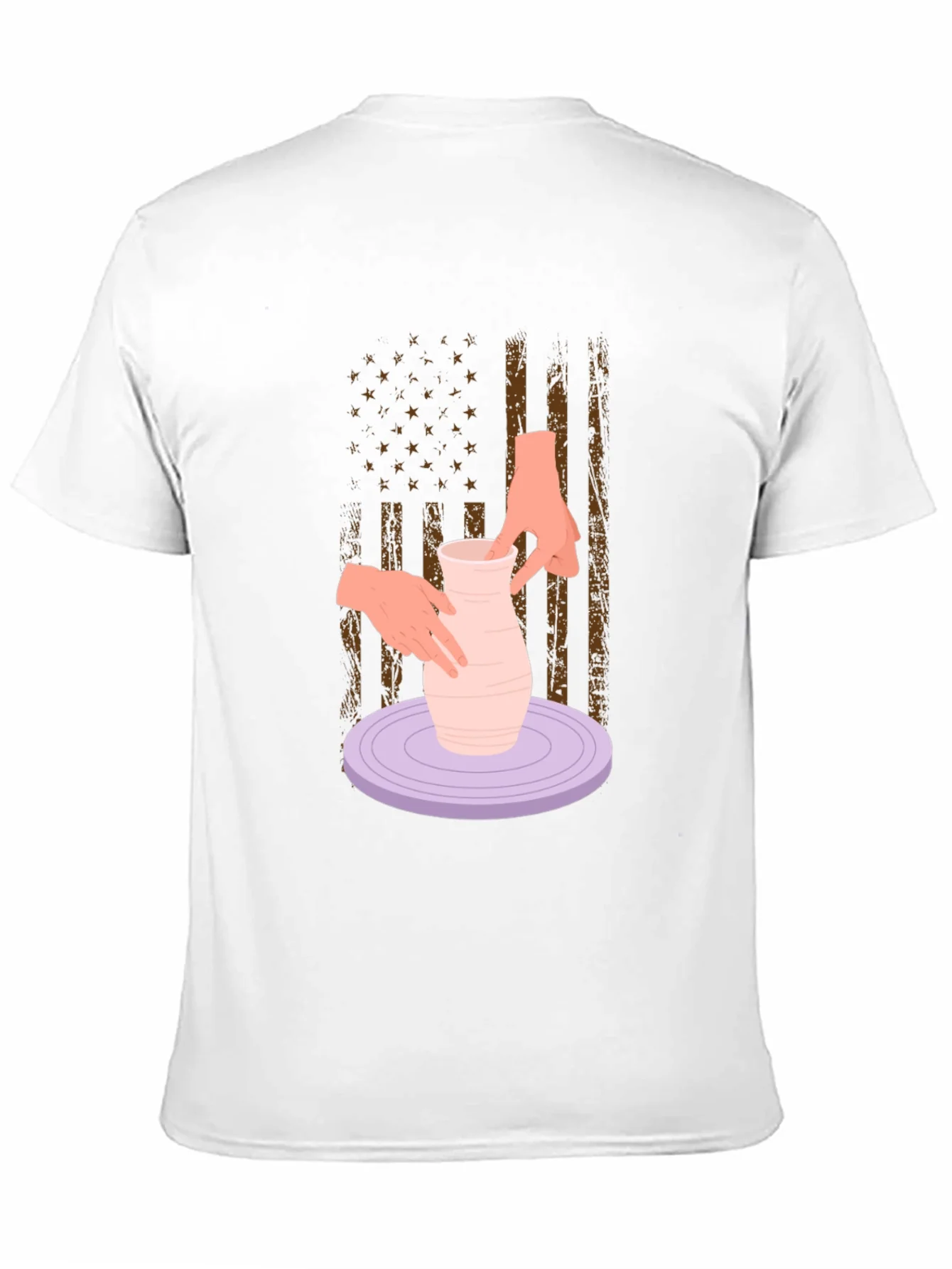 Rebbecca Pottery American Flag T-Shirt - Artsy Patriotic Tee