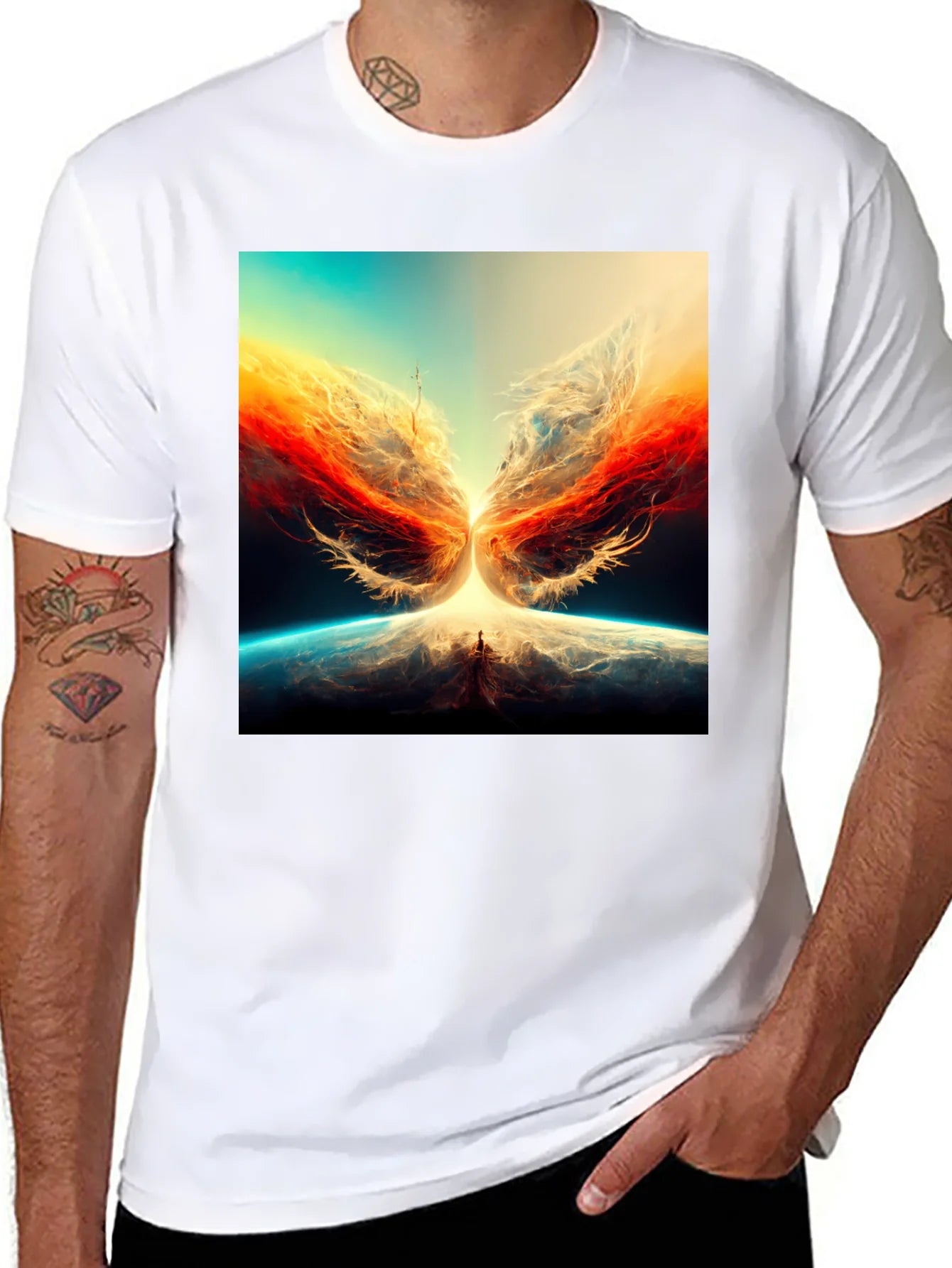 Rebbecca Abstract Phoenix Graphic Print Tee