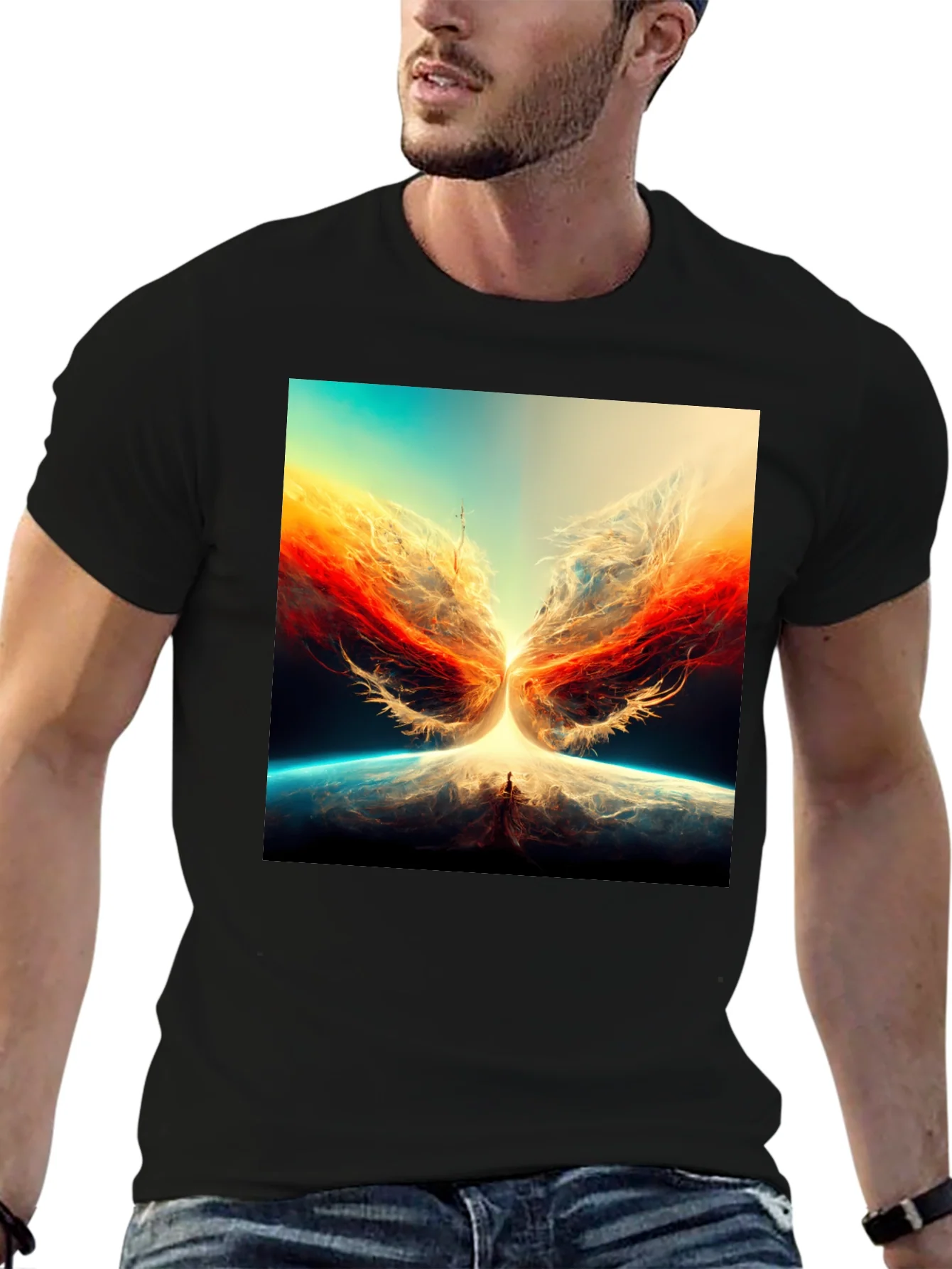Rebbecca Abstract Phoenix Graphic Print Tee