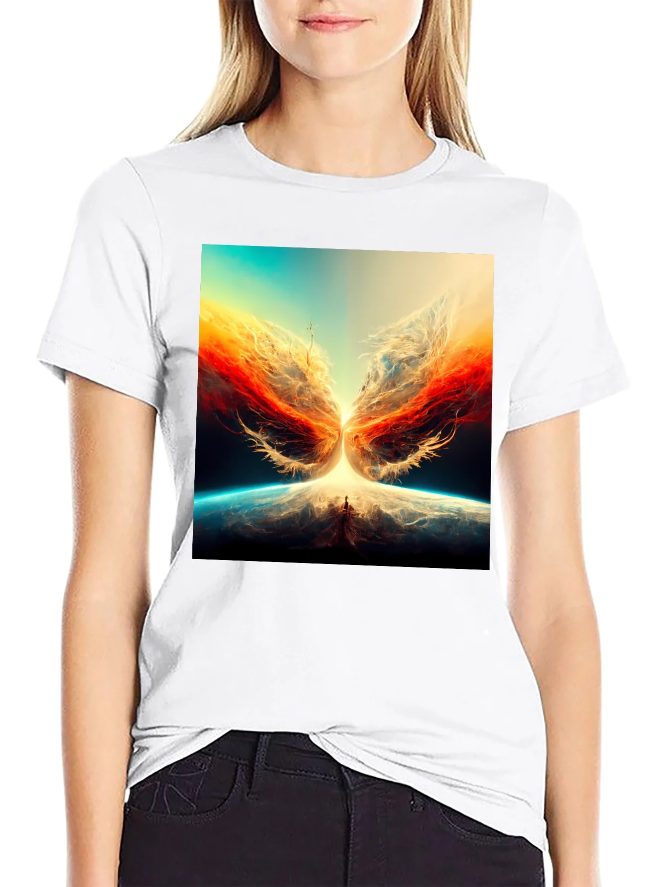 Rebbecca Abstract Phoenix Graphic Print Tee