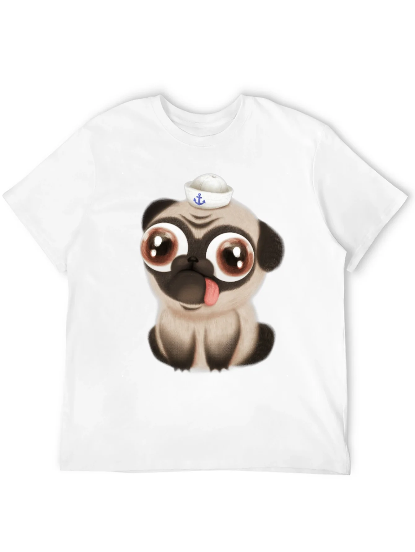 Camiseta Negra con Pug Marinero