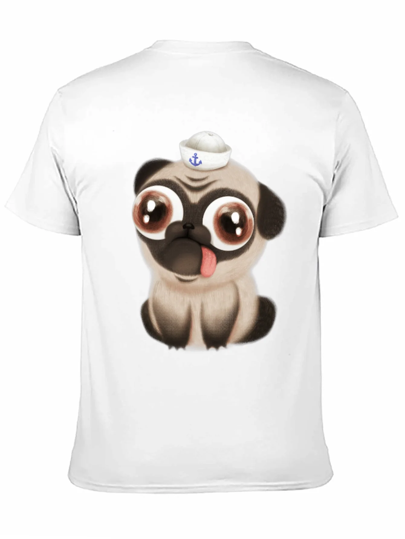 Camiseta Negra con Pug Marinero