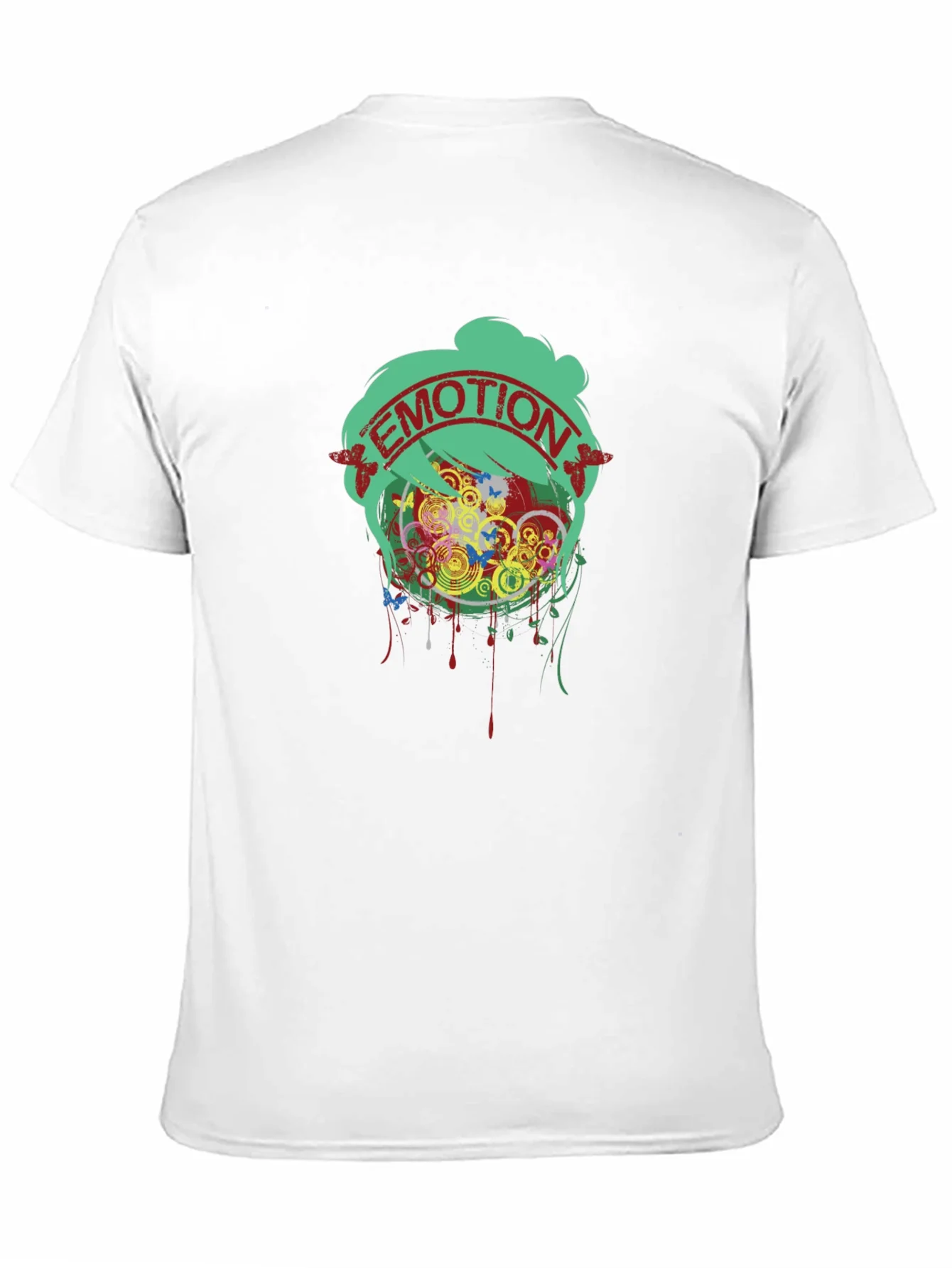 Camiseta Negra Estampado Emoci¨®n Dise?o Abstracto
