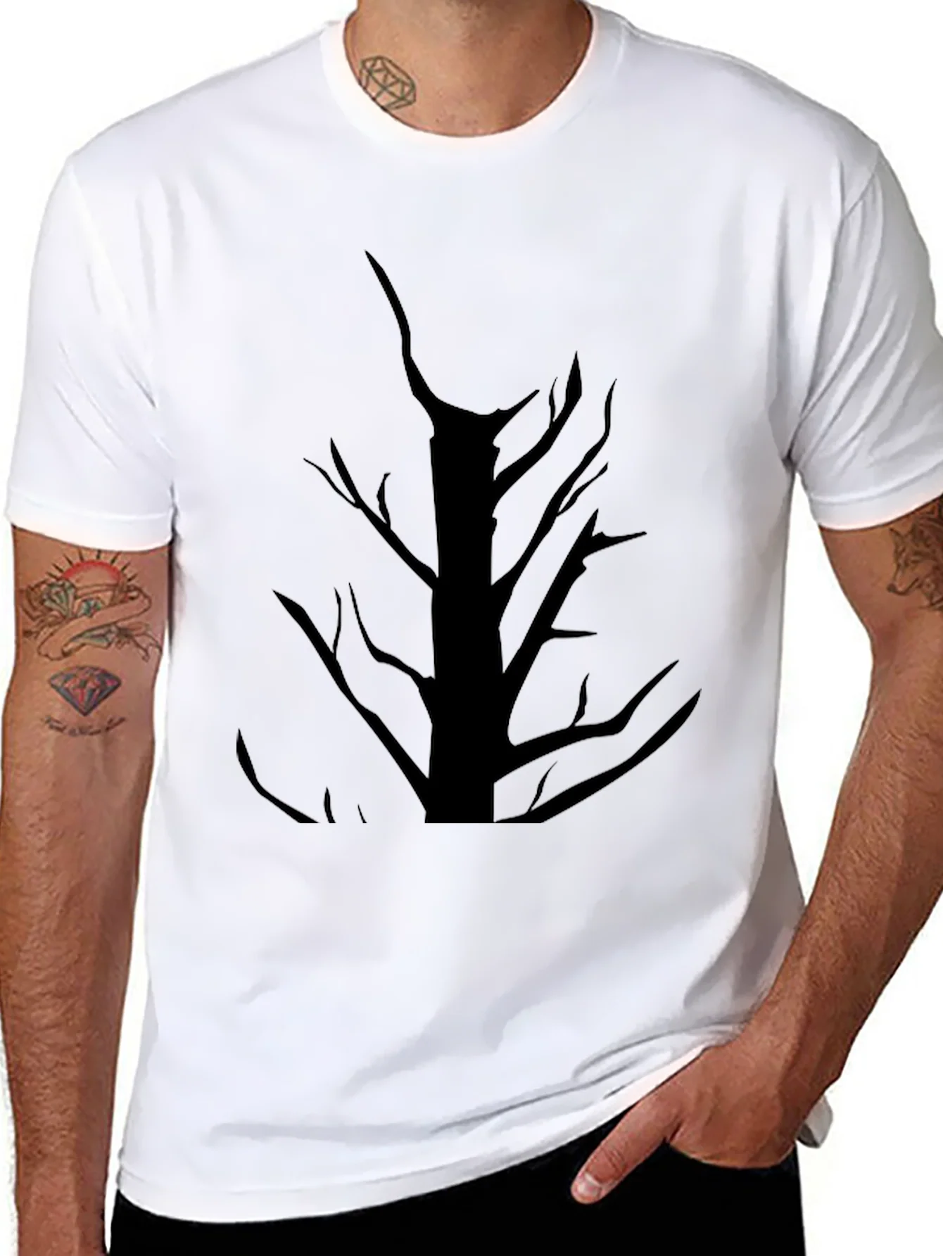 Rebbecca Mens Black Tree Graphic T-Shirt