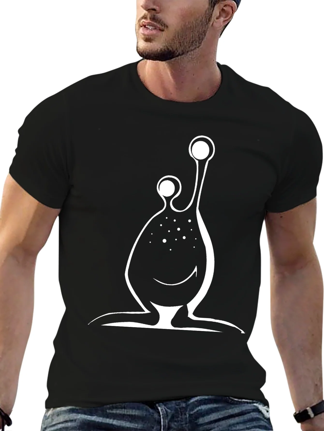 Rebbecca Mens Black T-Shirt with Alien Design