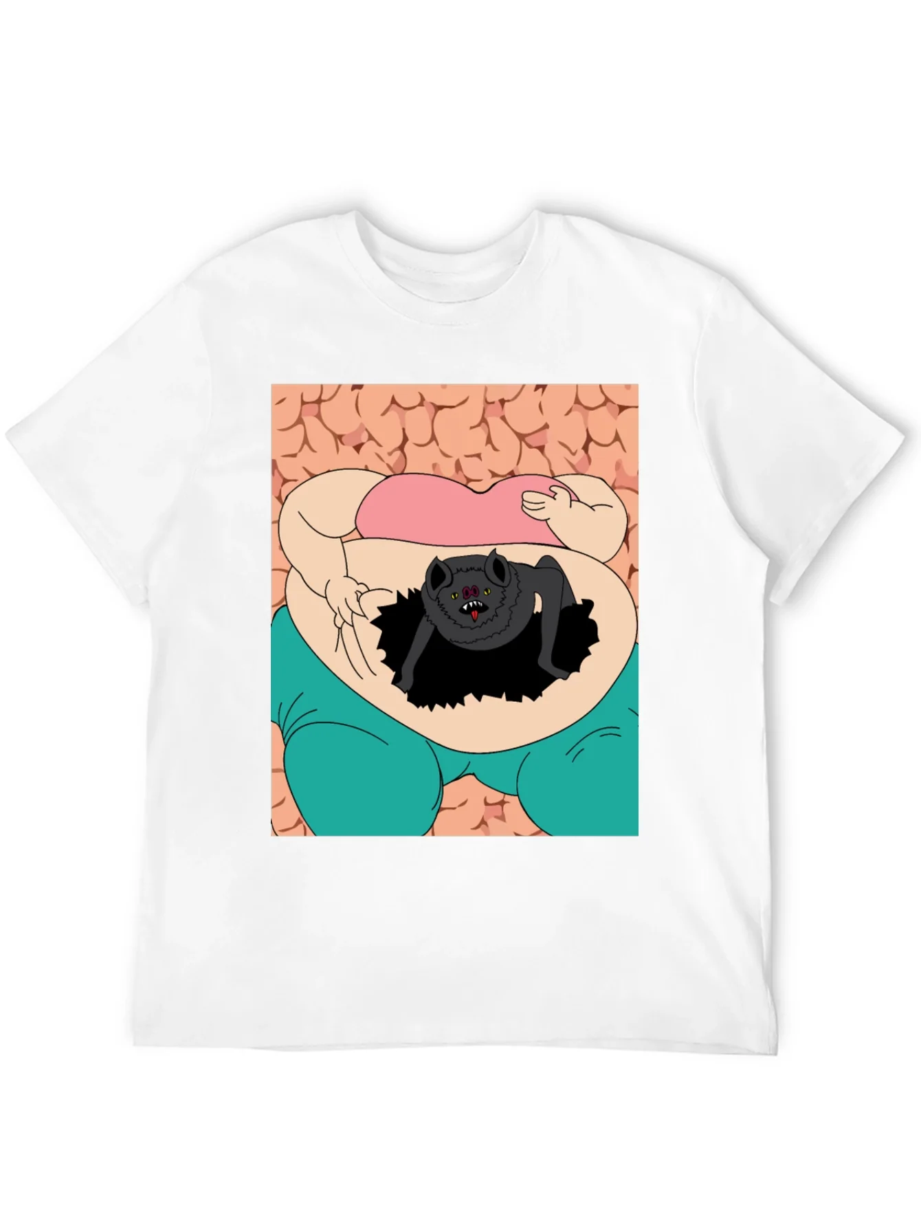 Camiseta Negra con Estampado Gr¨¢fico ¨²nico