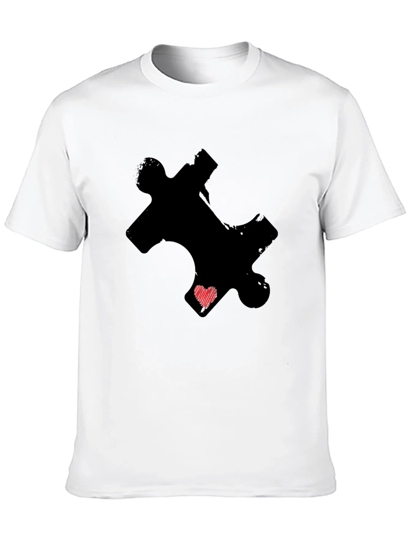Rebbecca Puzzle Piece Heart Graphic Tee - Autism Awareness