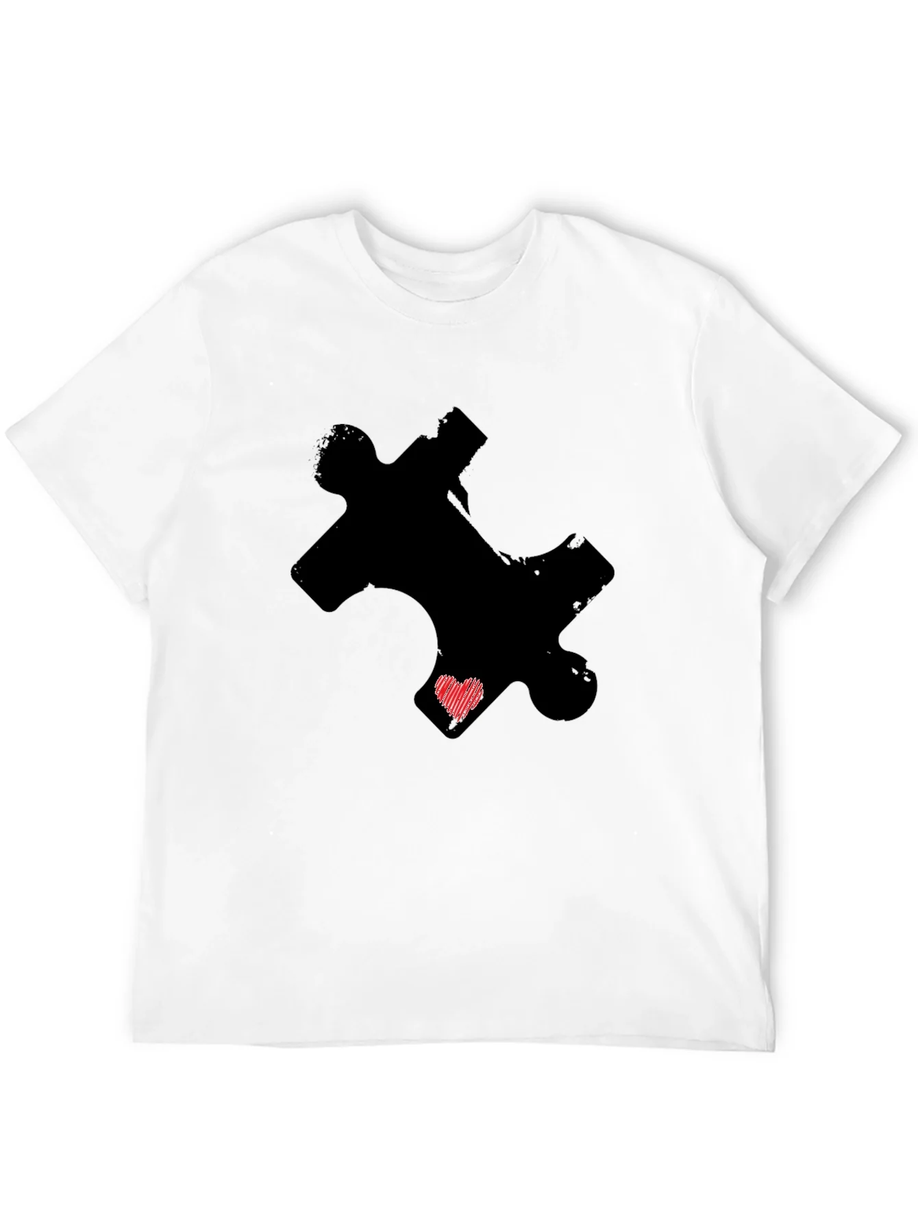 Rebbecca Puzzle Piece Heart Graphic Tee - Autism Awareness