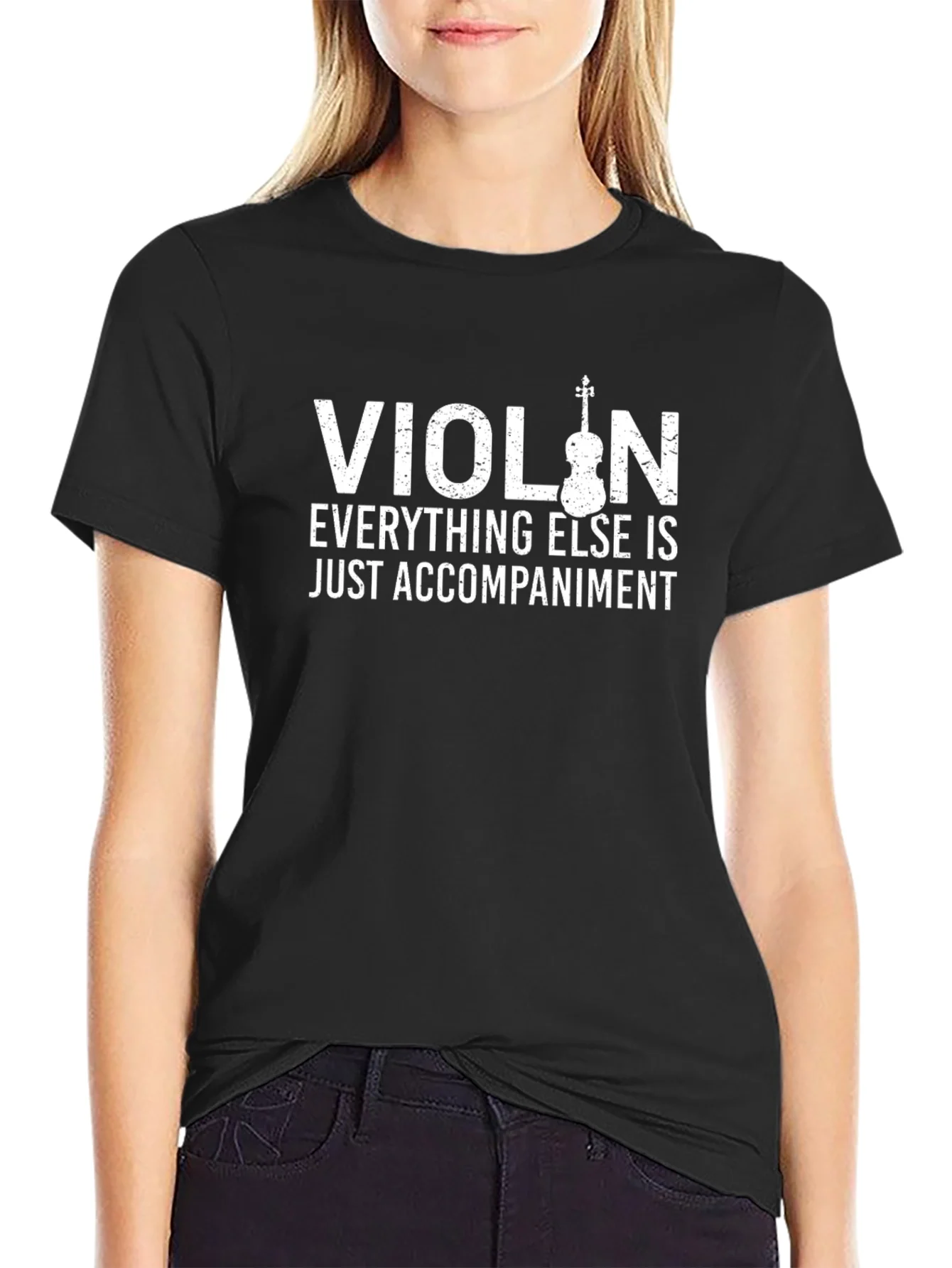 Rebbecca Violin Everything Else Accompaniment Black T-Shirt