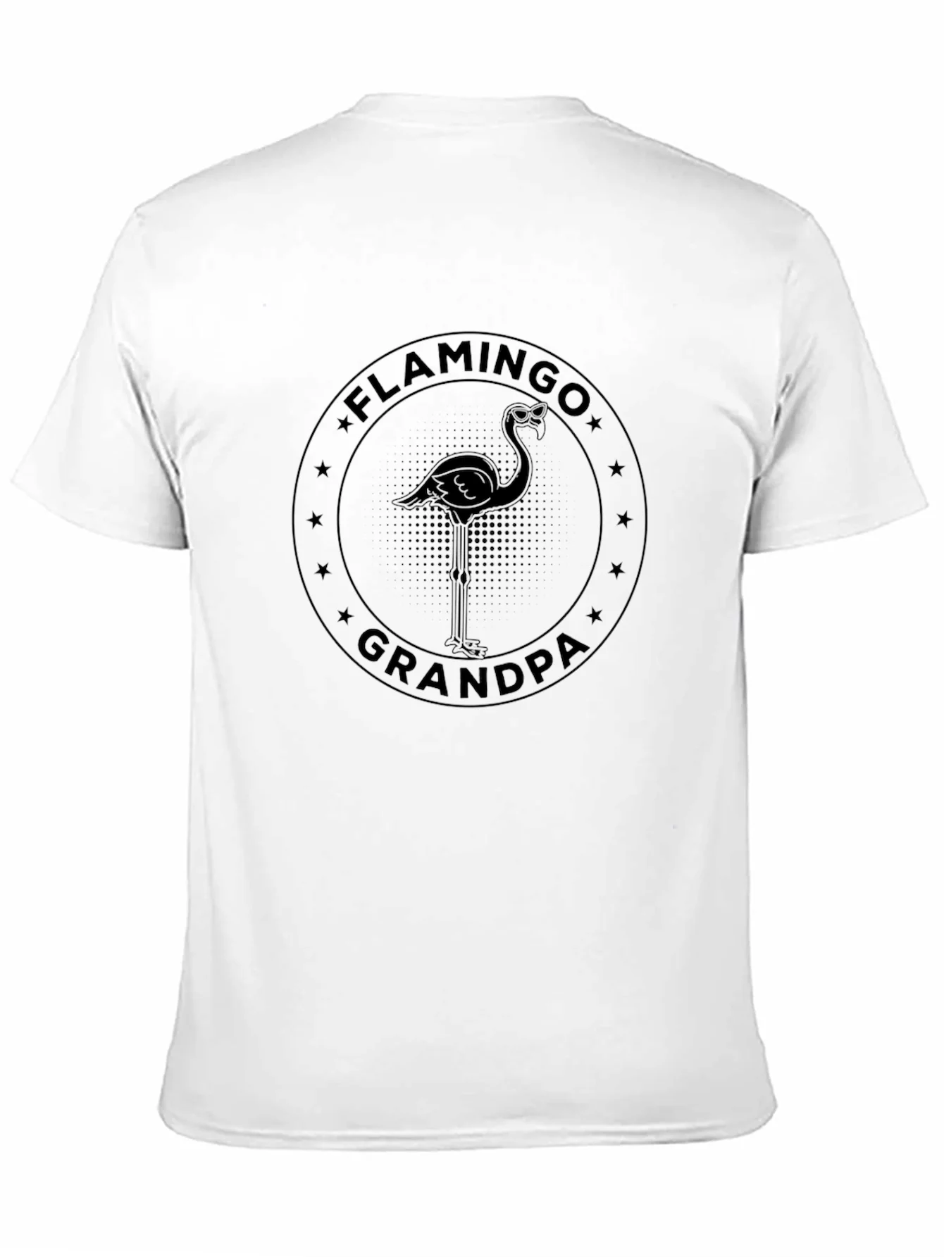 Camiseta Negra Flamingo Grandpa para Hombre