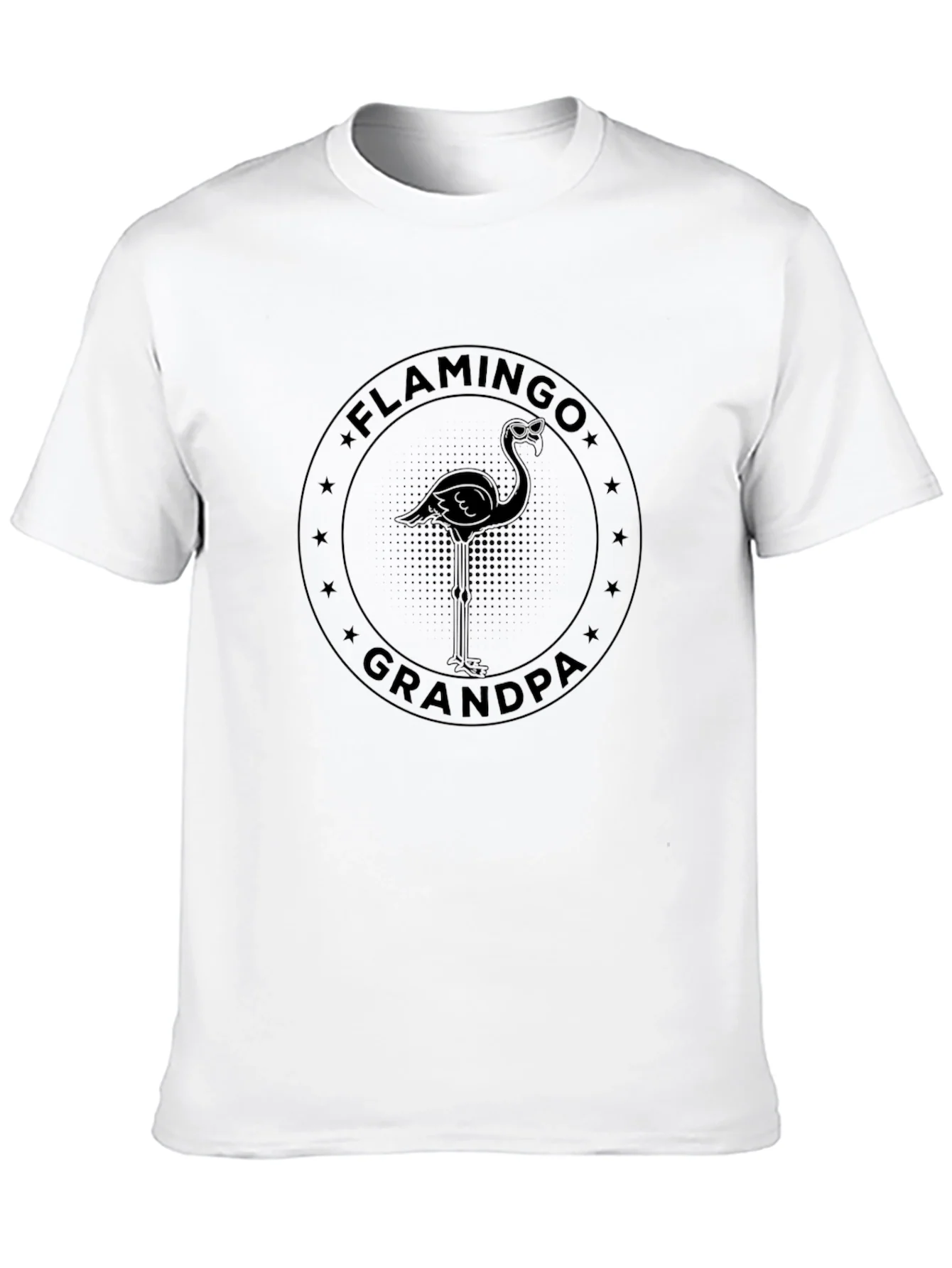 Camiseta Negra Flamingo Grandpa para Hombre