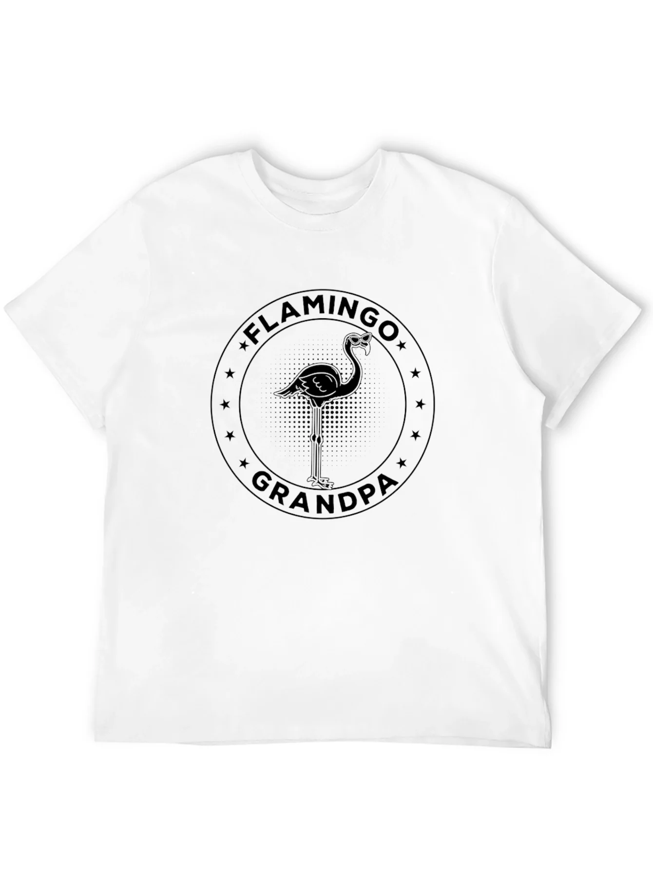 Camiseta Negra Flamingo Grandpa para Hombre