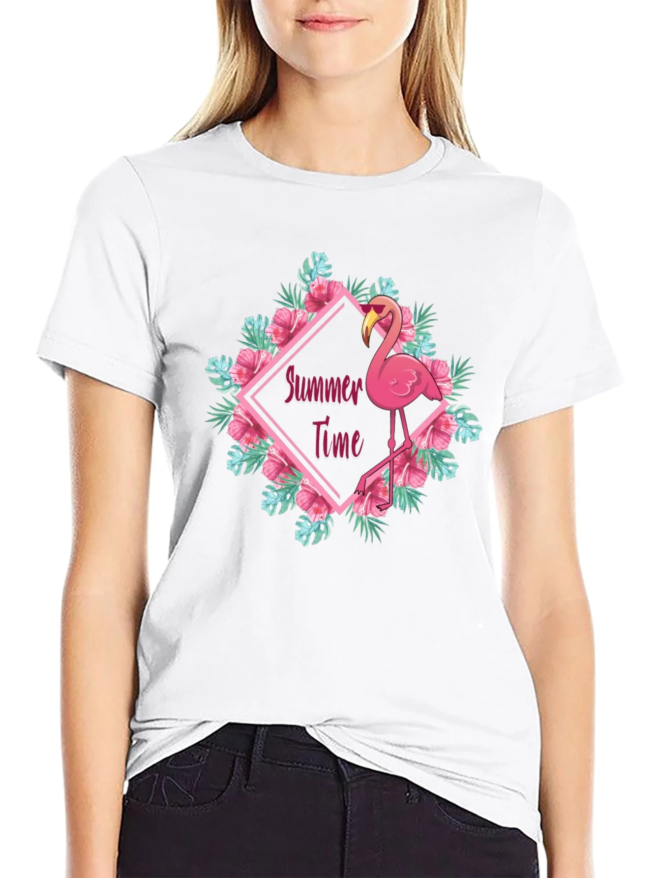 Rebbecca Summer Time Flamingo Graphic Tee