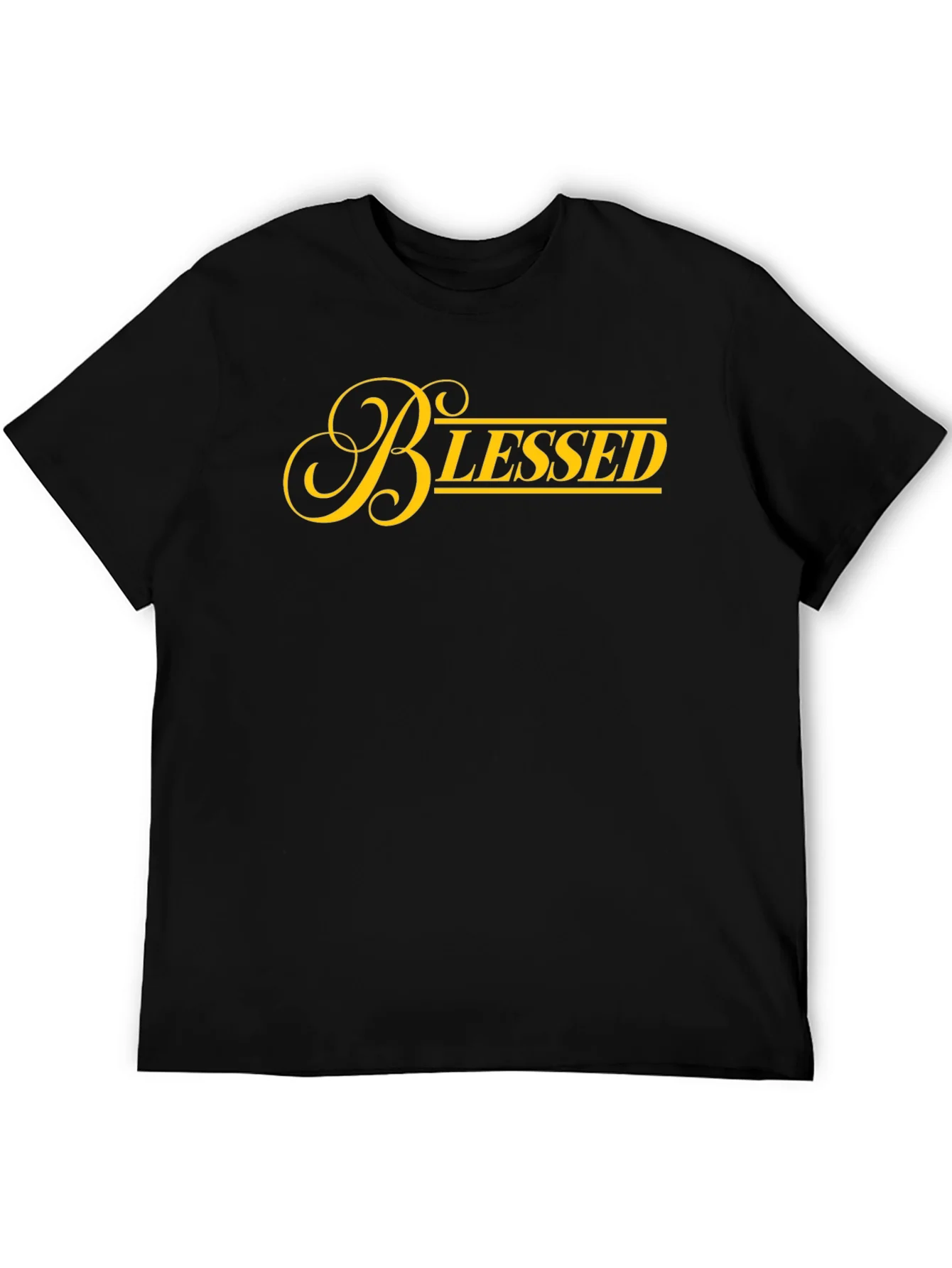 Camiseta Negra Blessed Dorada para Hombre