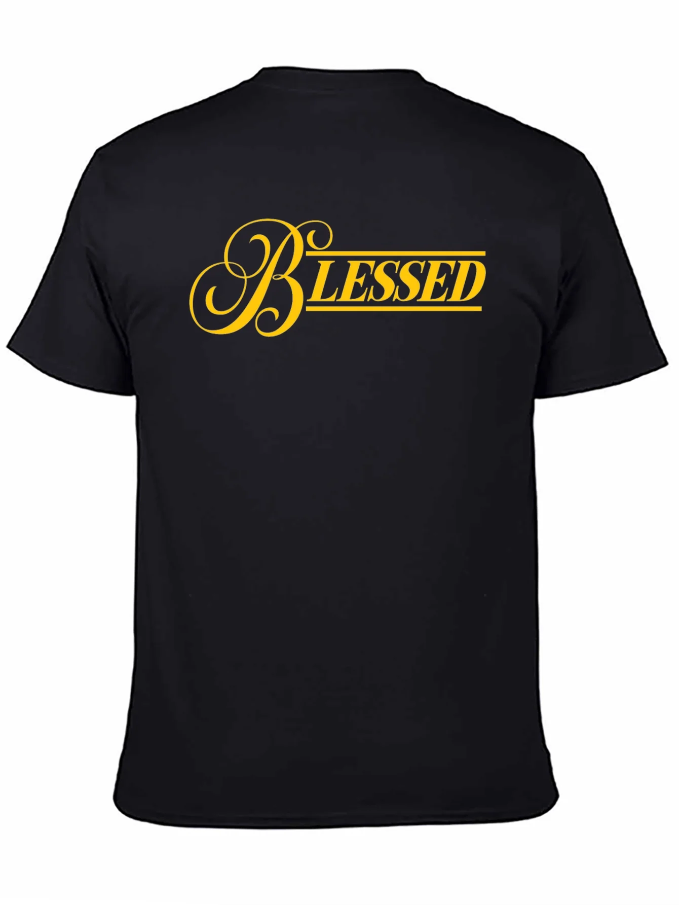 Camiseta Negra Blessed Dorada para Hombre