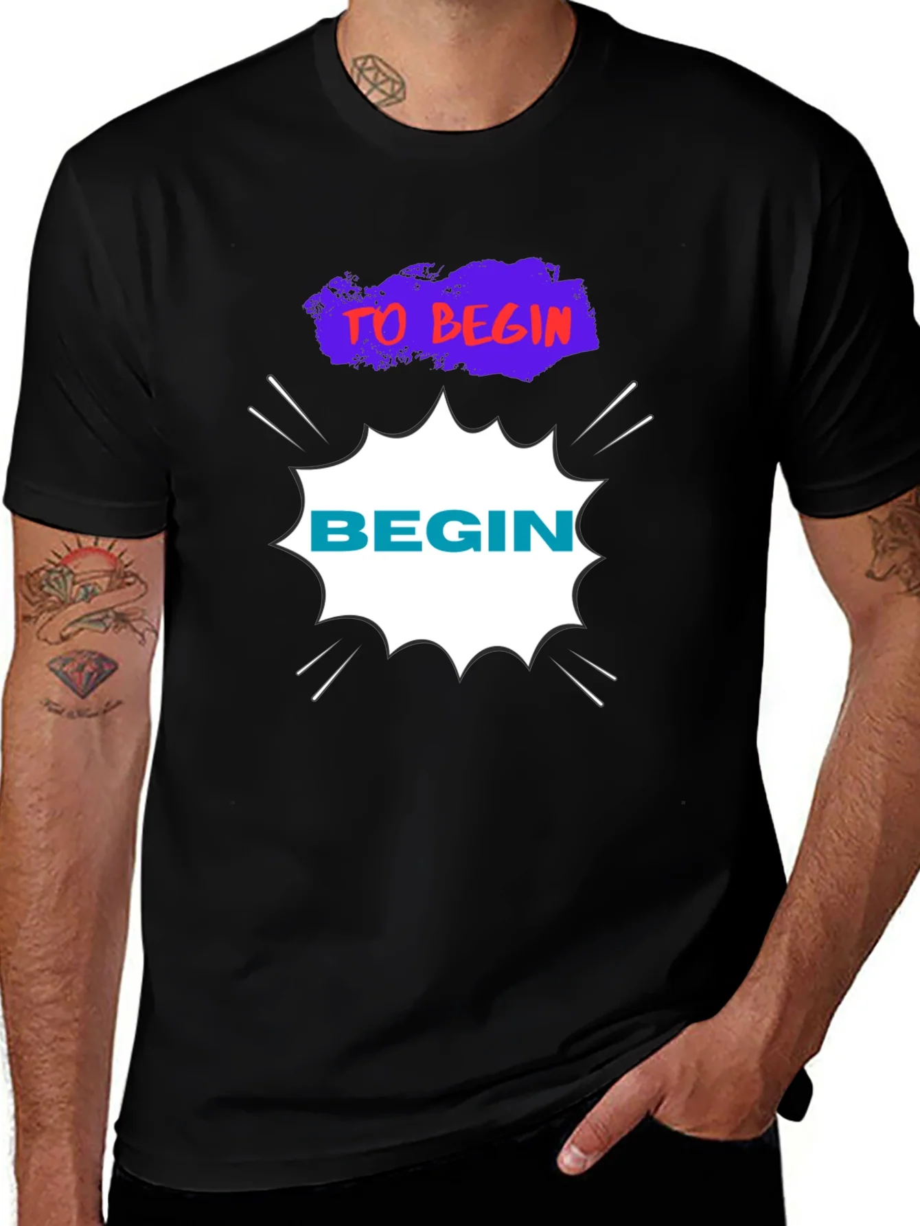 Camiseta Negra Hombre - Dise?o To Begin