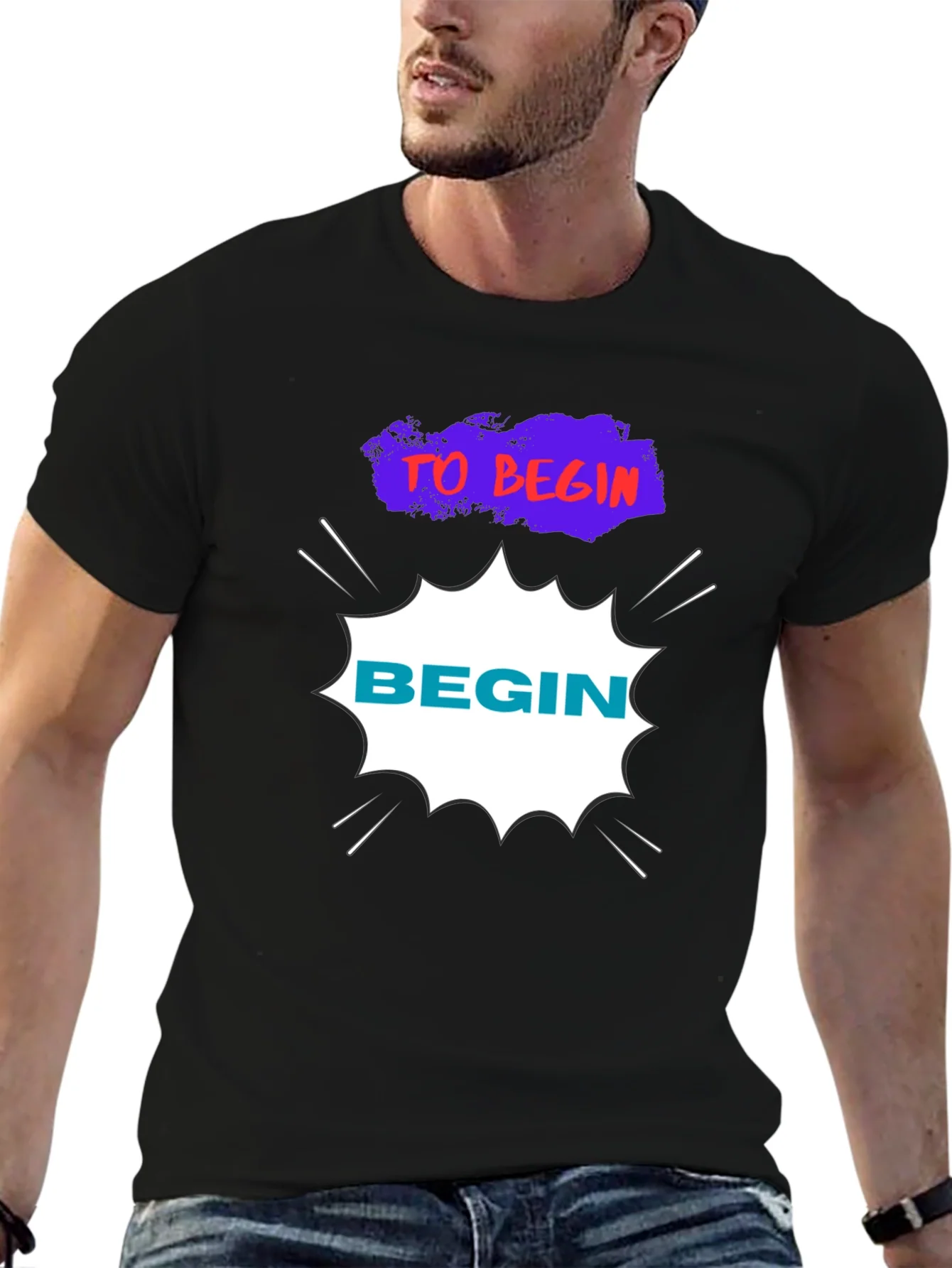 Camiseta Negra Hombre - Dise?o To Begin